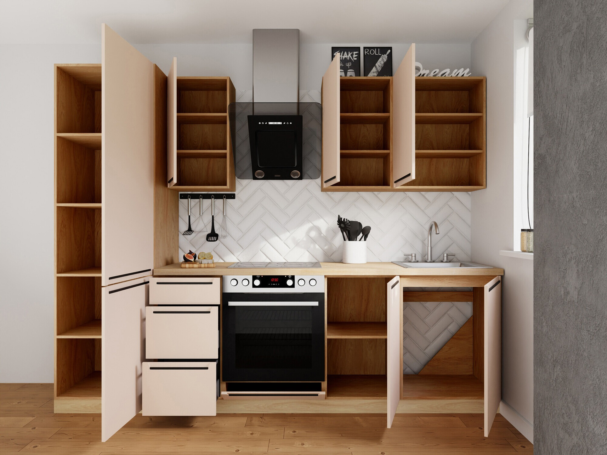 Set de bucătărie modular Riso Beige 169