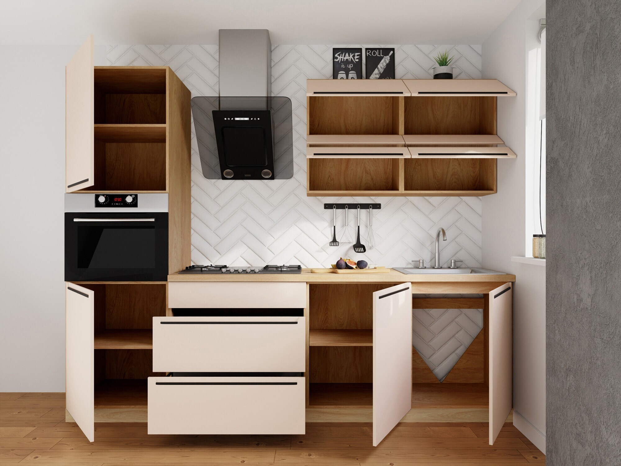 Set de bucătărie modular Riso Beige 171