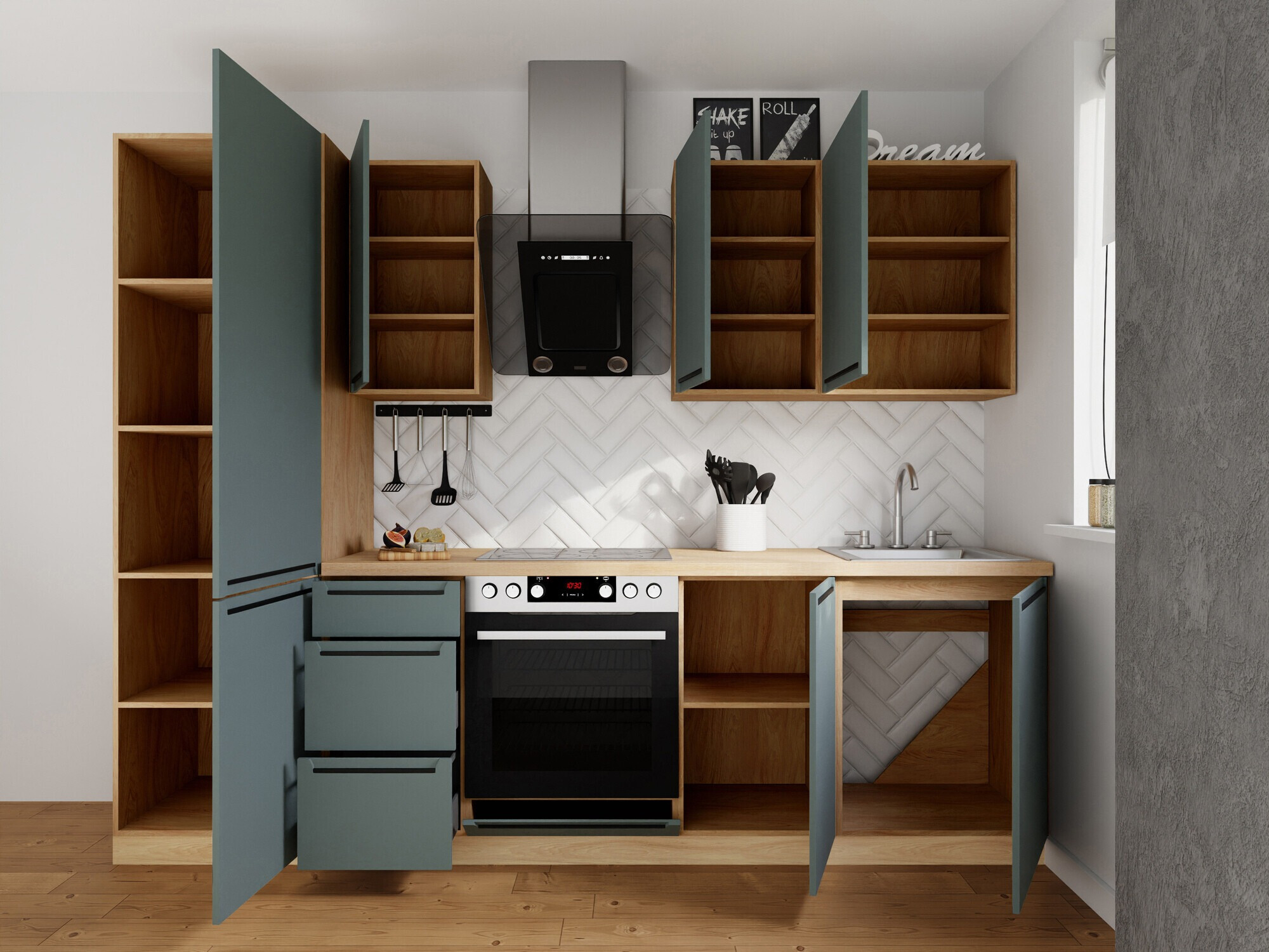 Set de bucătărie modular Riso Green 168