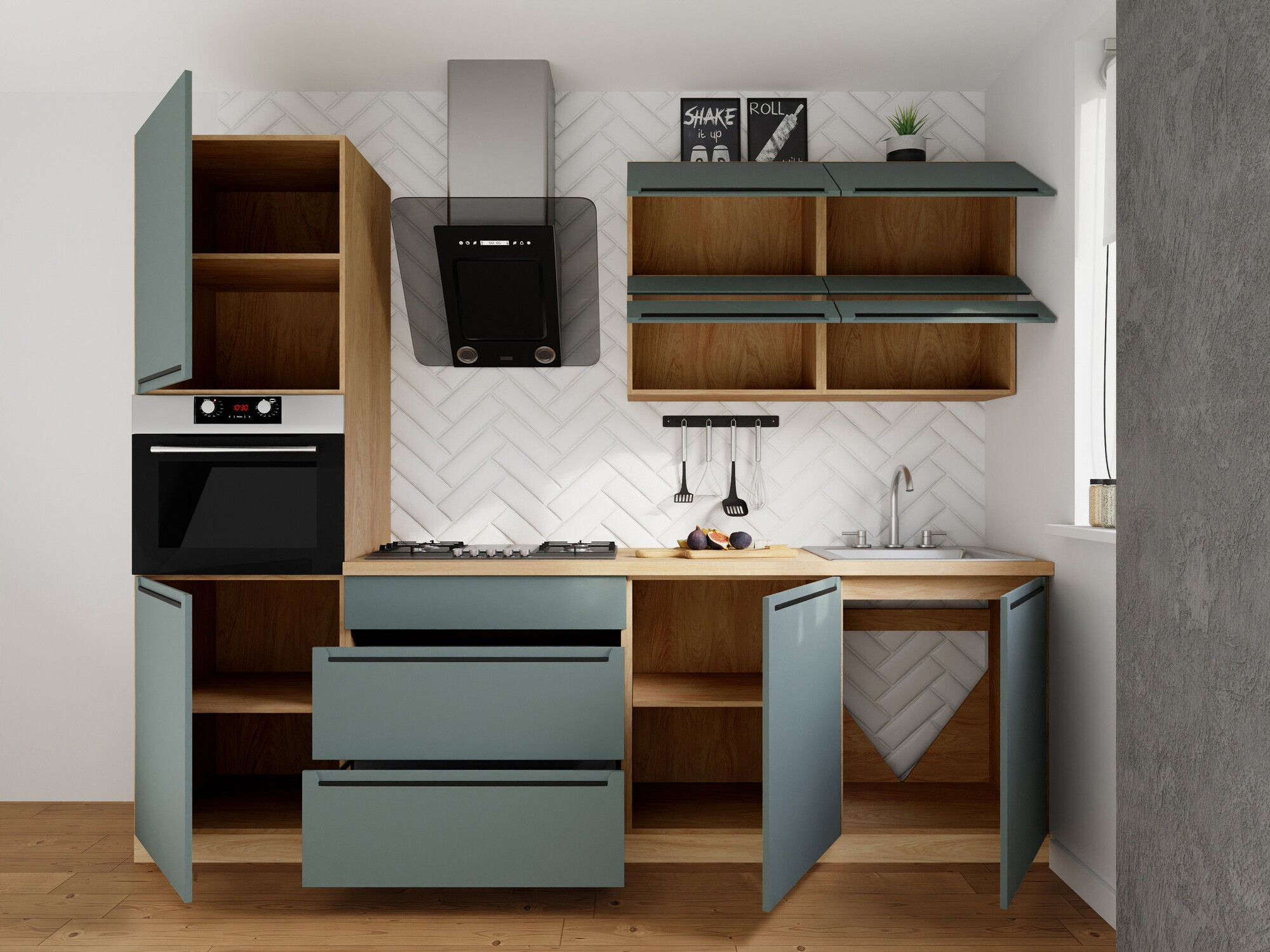 Set de bucătărie modular Riso Green 170