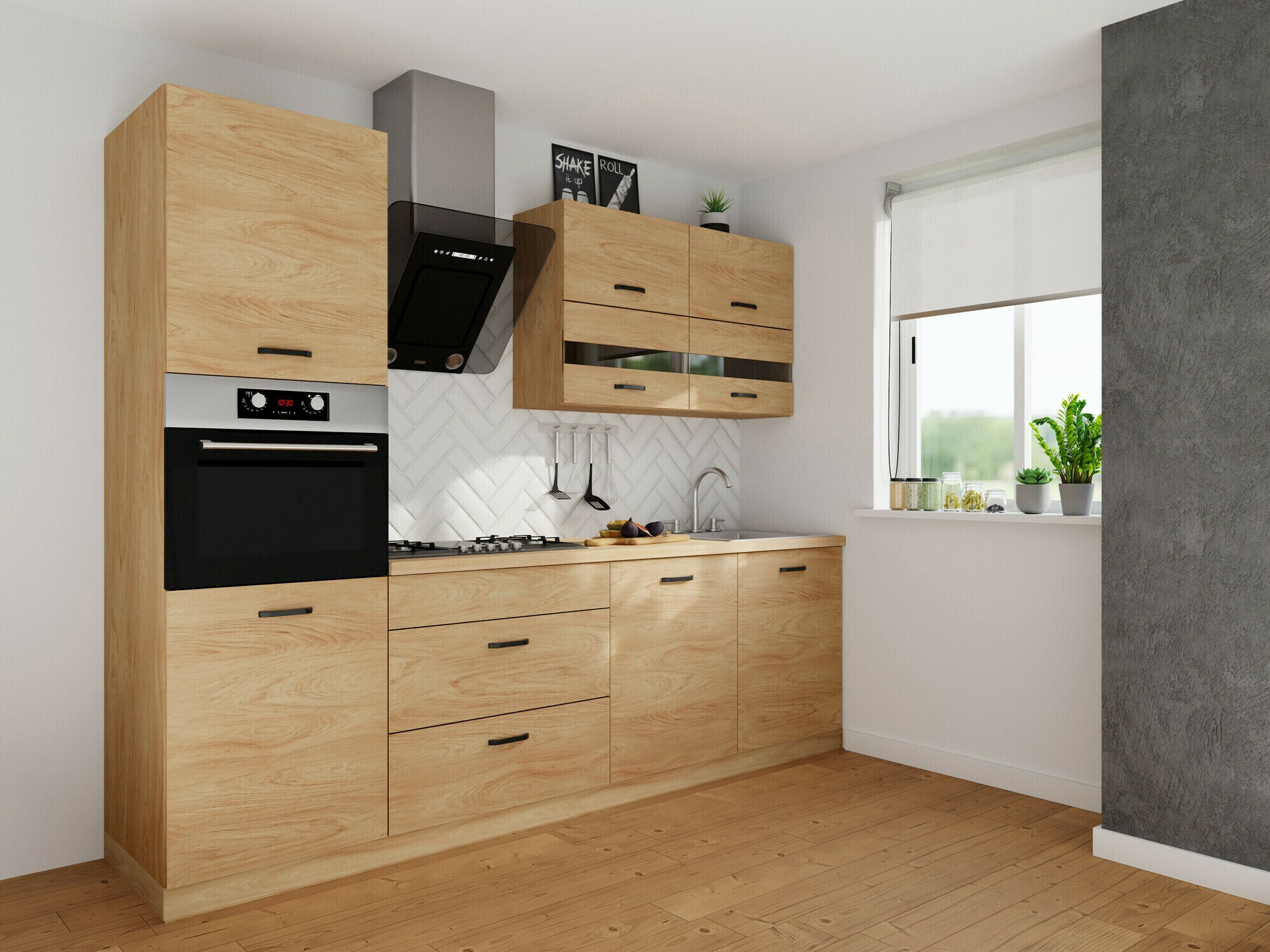 Dulap modular pentru electrocasnice incorporabile Amper Oak 135