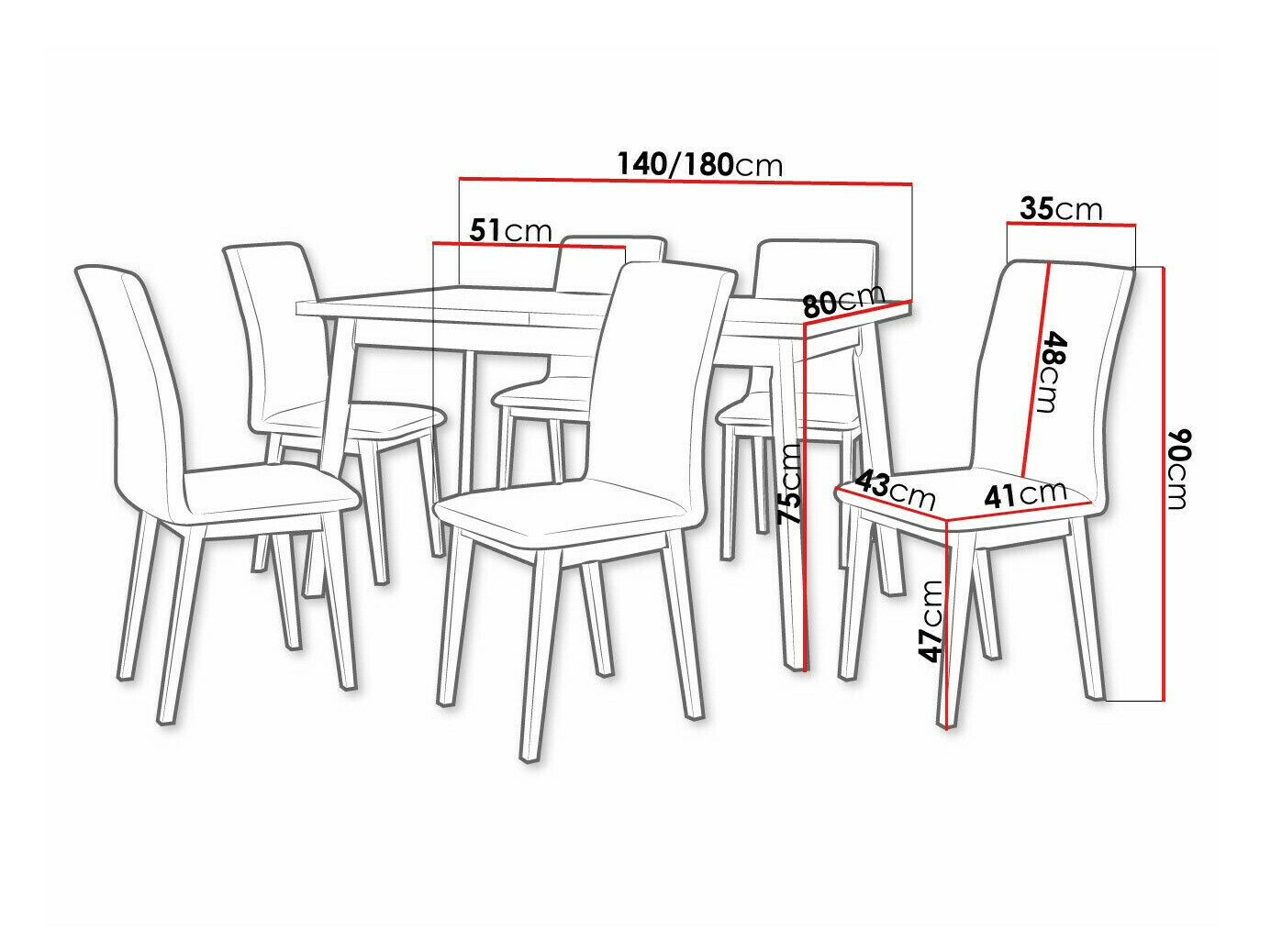 Set de mese Victorville 322 (Negru)