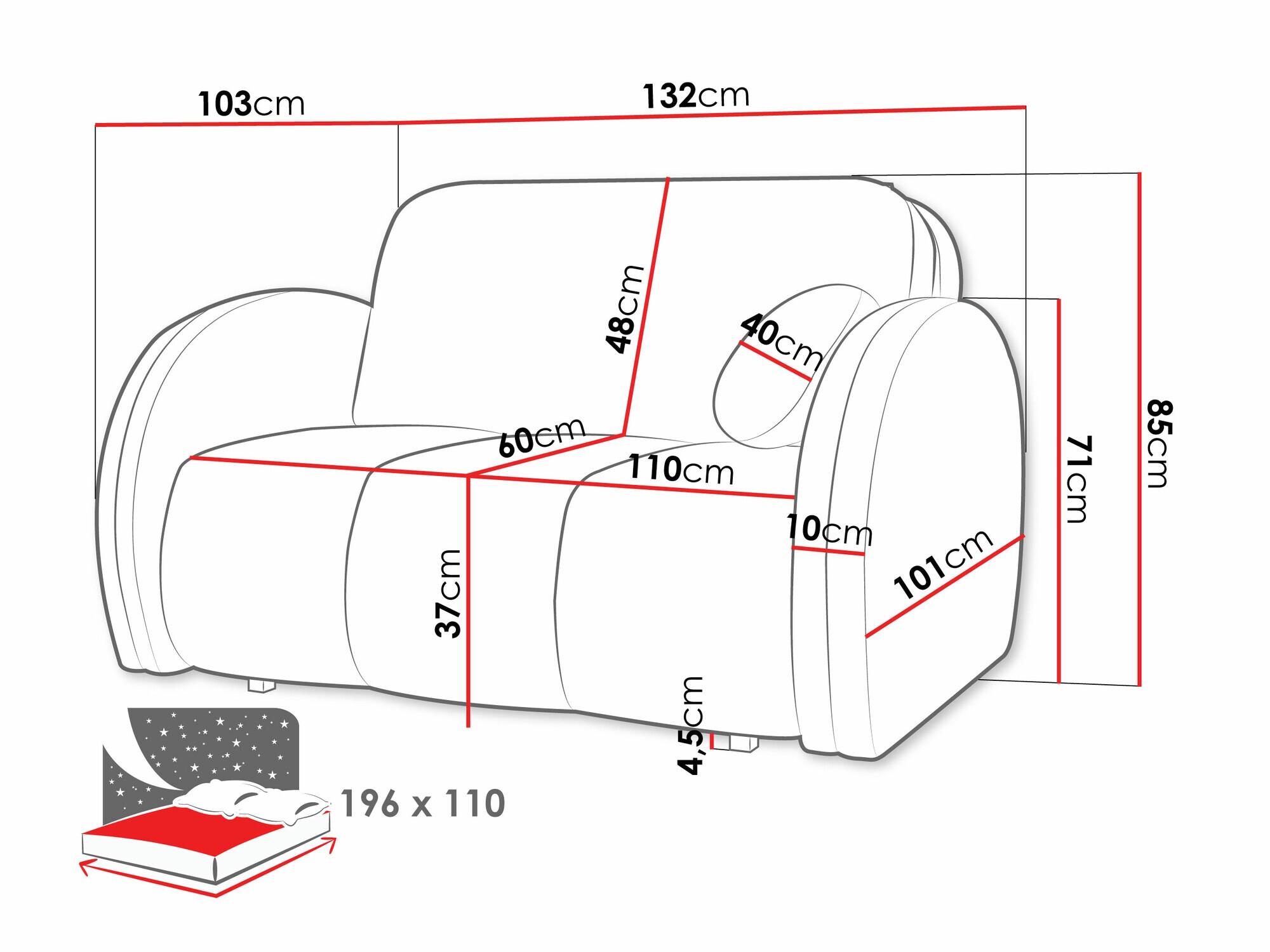 Canapea extensibilă Citral II (Velo 635)
