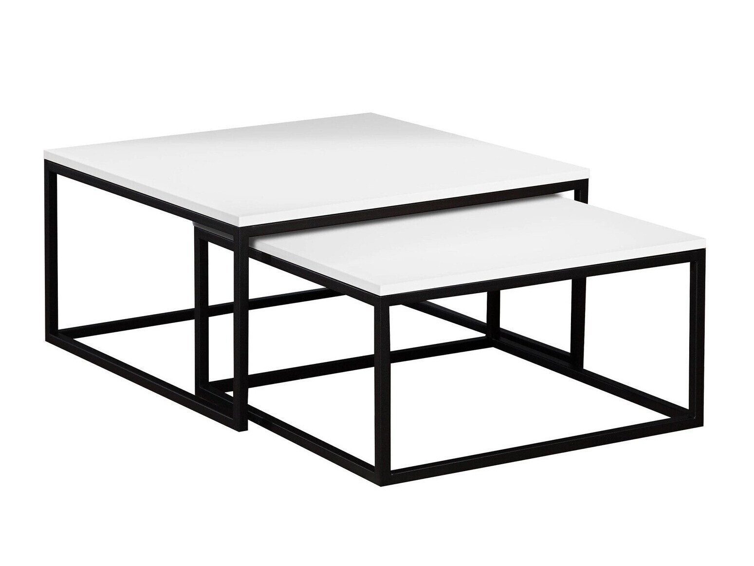 Set de măsuțe de cafea Oswego 101 (Alb + Negru)