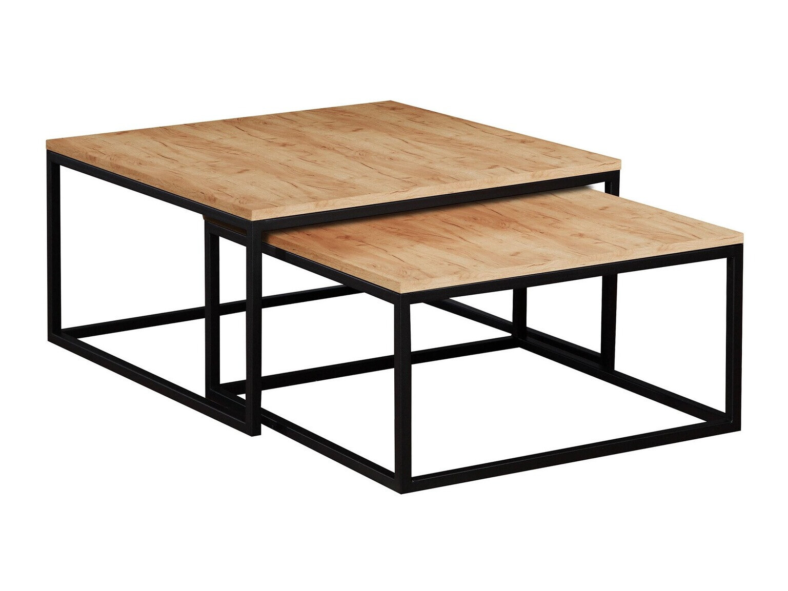 Set de măsuțe de cafea Oswego 101 (Craft stejar + Negru)