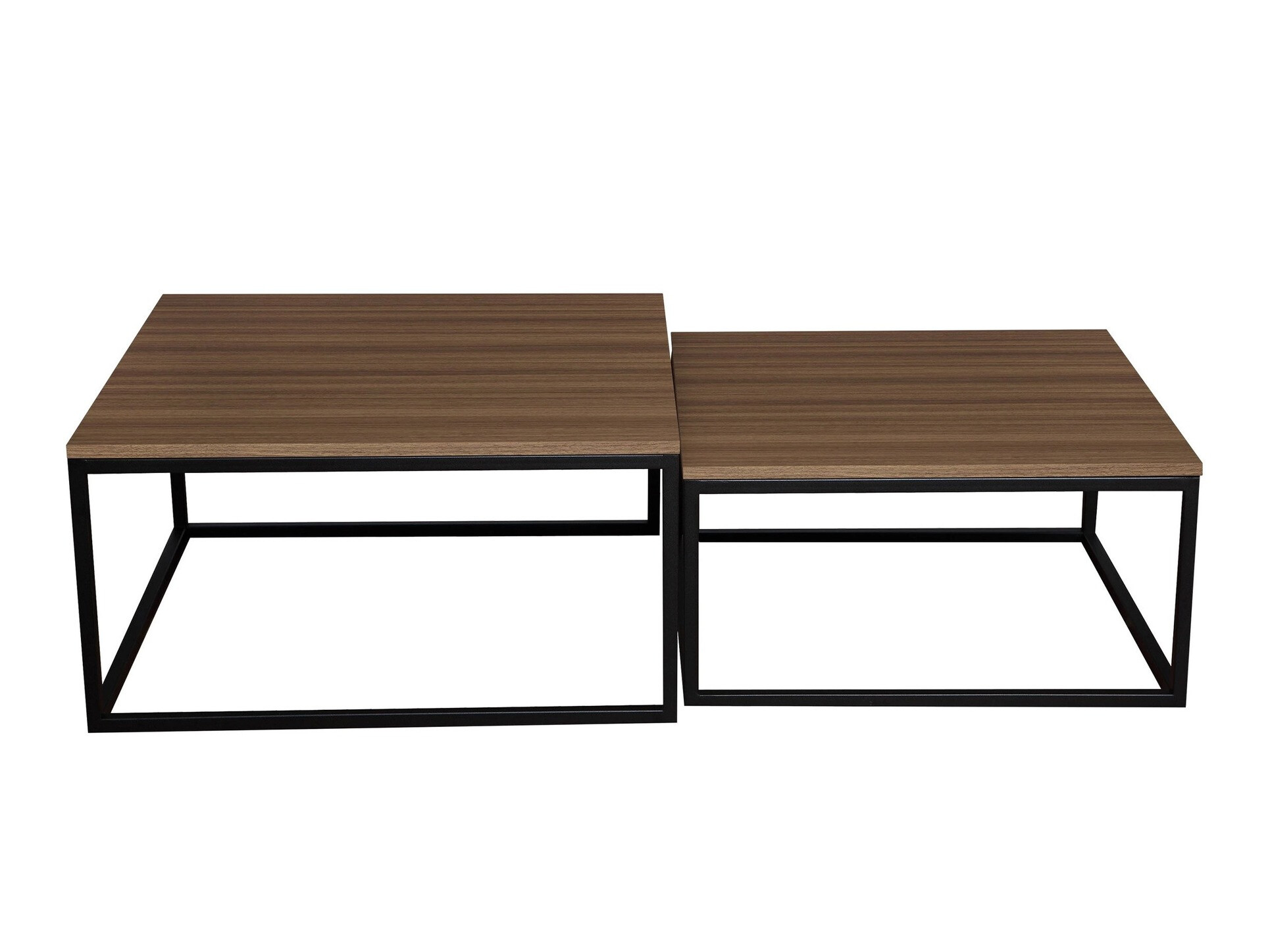 Set de măsuțe de cafea Oswego 101 (Nuc + Negru)