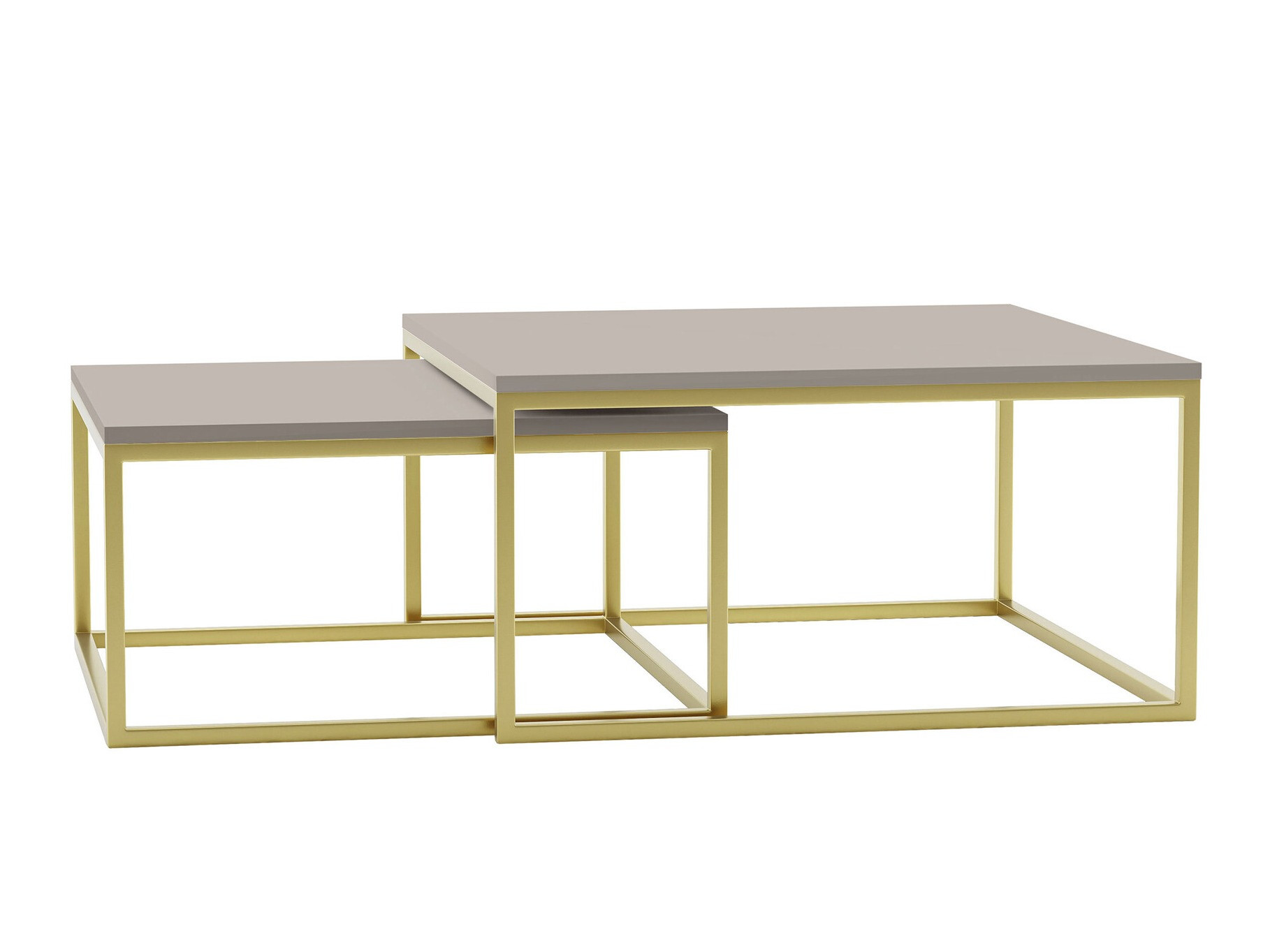 Set de măsuțe de cafea Oswego 102 (Cașmir + Auriu)
