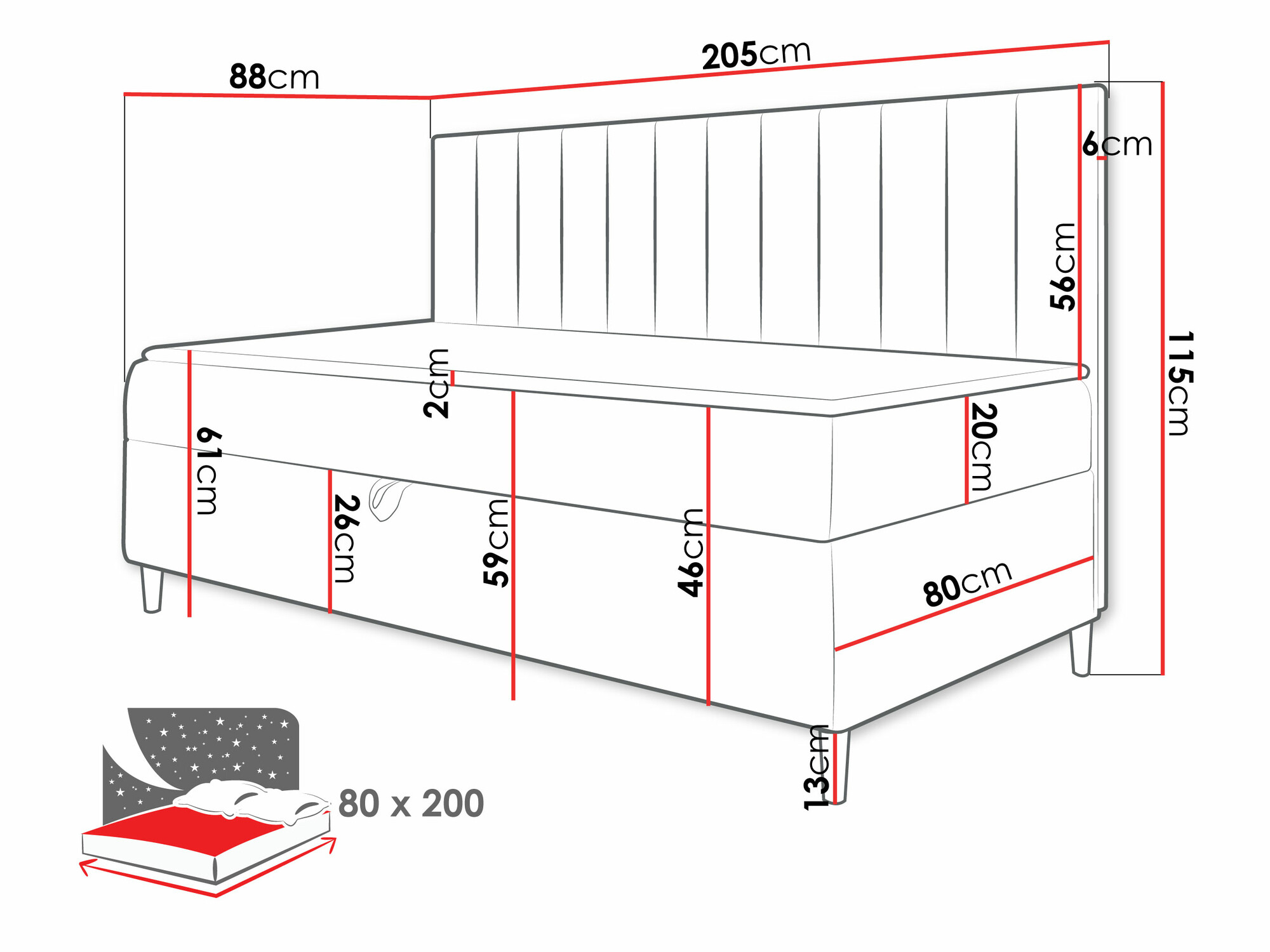 Pat boxspring Lucus I (Soft 017 + Fresh 9)