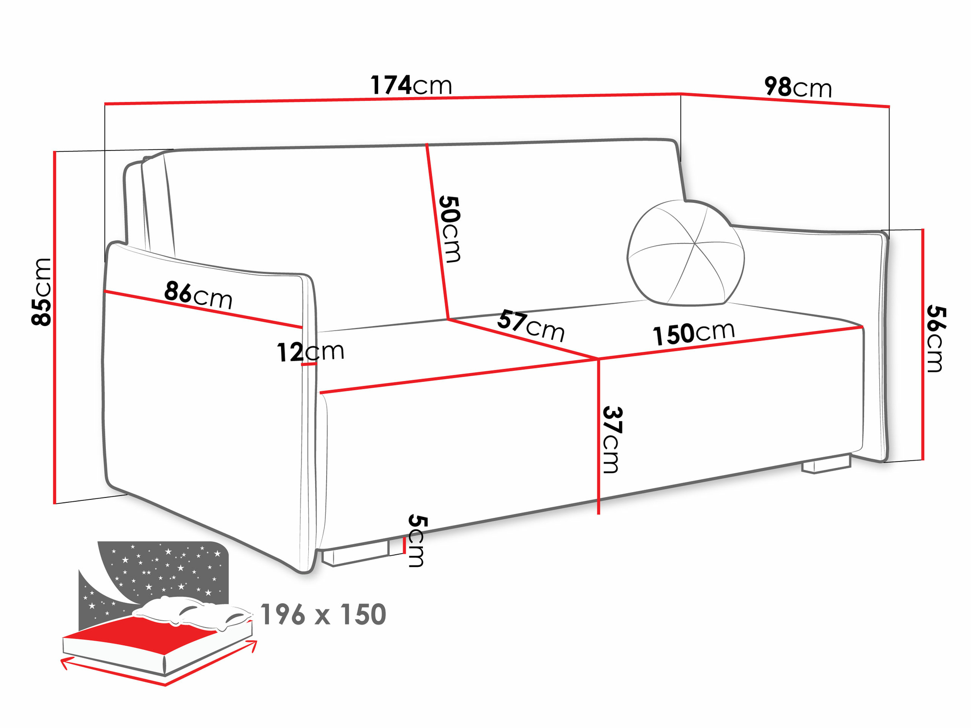 Canapea extensibilă Velven IV (Soul 10)