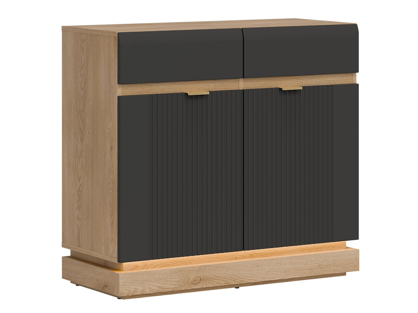 Comodă Teselbu 102 (Antracit + Stejar)