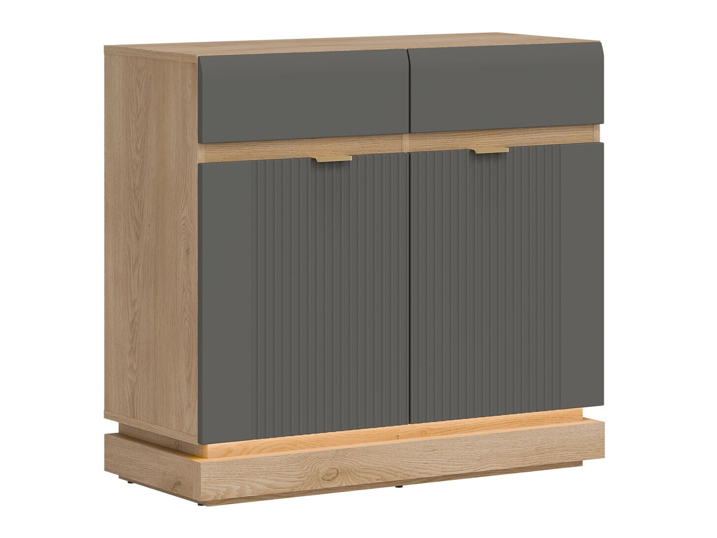 Comodă Teselbu 102 (Gri + Stejar)