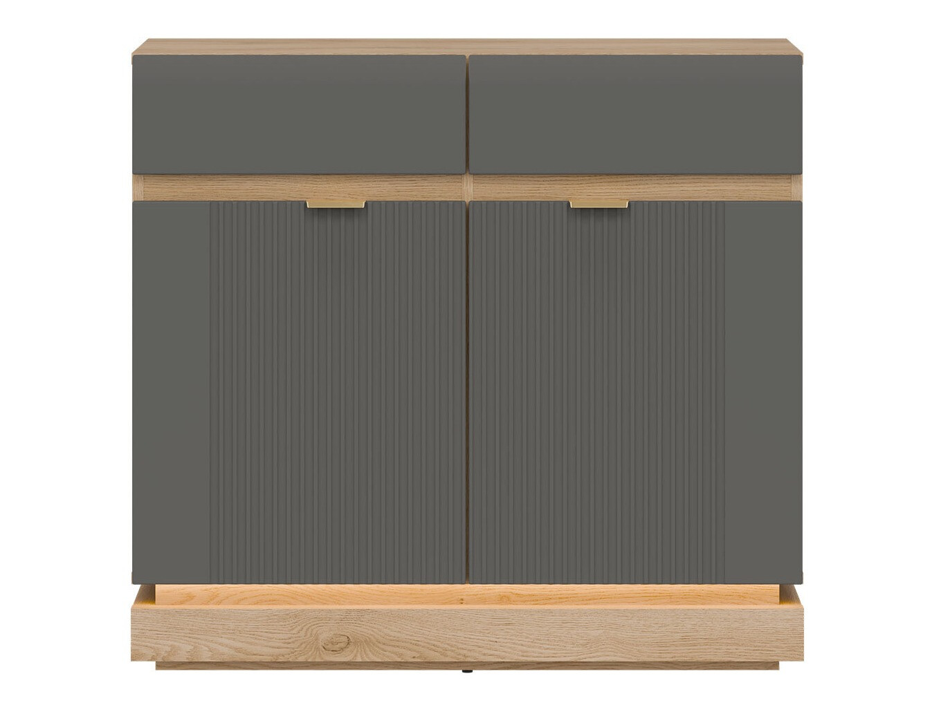 Comodă Teselbu 102 (Gri + Stejar)
