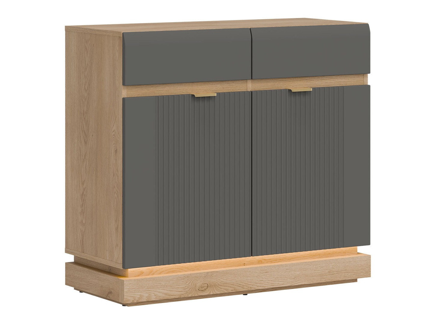 Comodă Teselbu 102 (Gri + Stejar)
