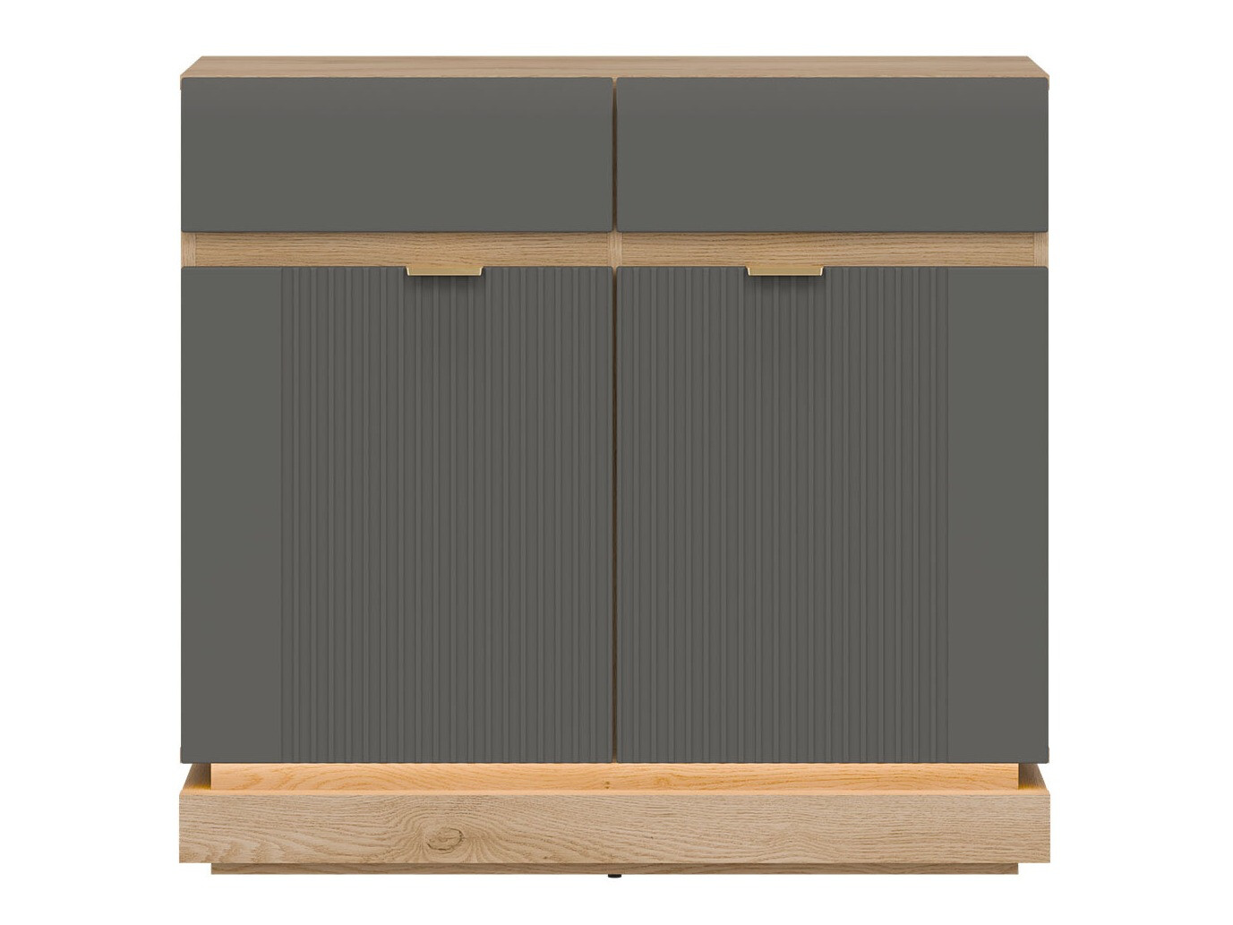 Comodă Teselbu 102 (Gri + Stejar)