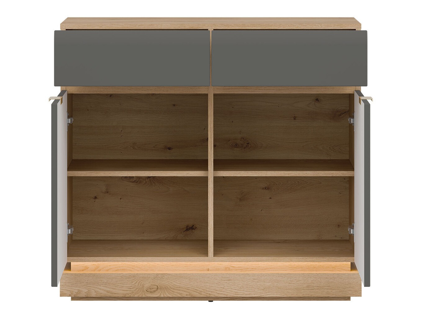 Comodă Teselbu 102 (Gri + Stejar)