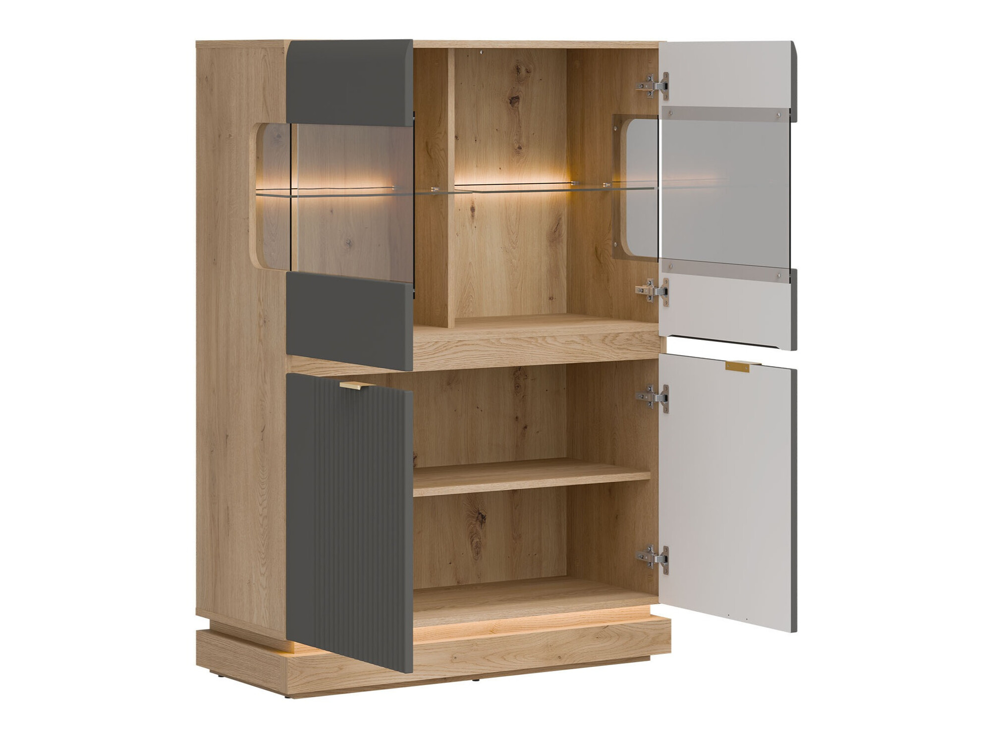 Bufet Teselbu 105 (Gri + Stejar)