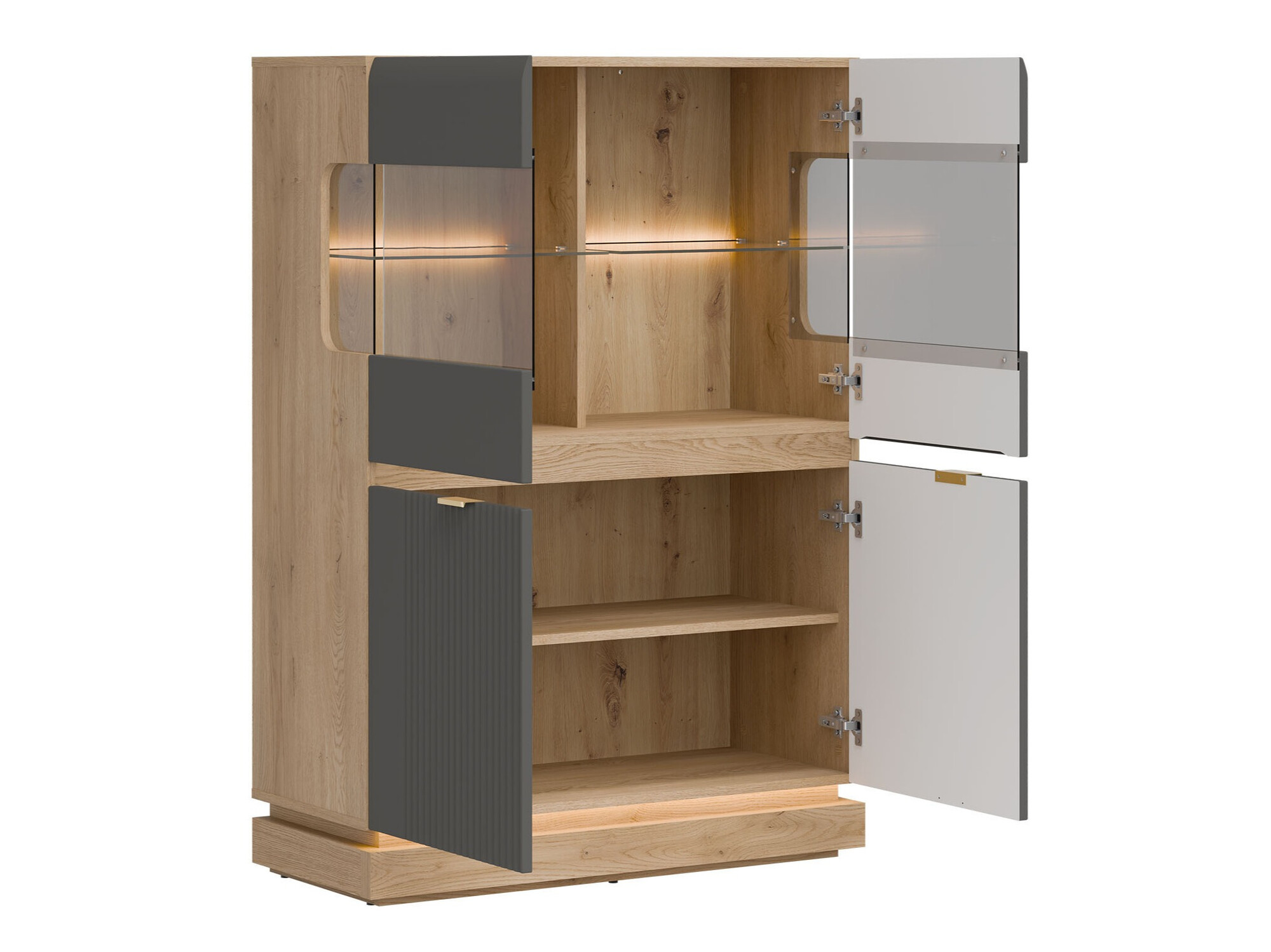Bufet Teselbu 105 (Gri + Stejar)