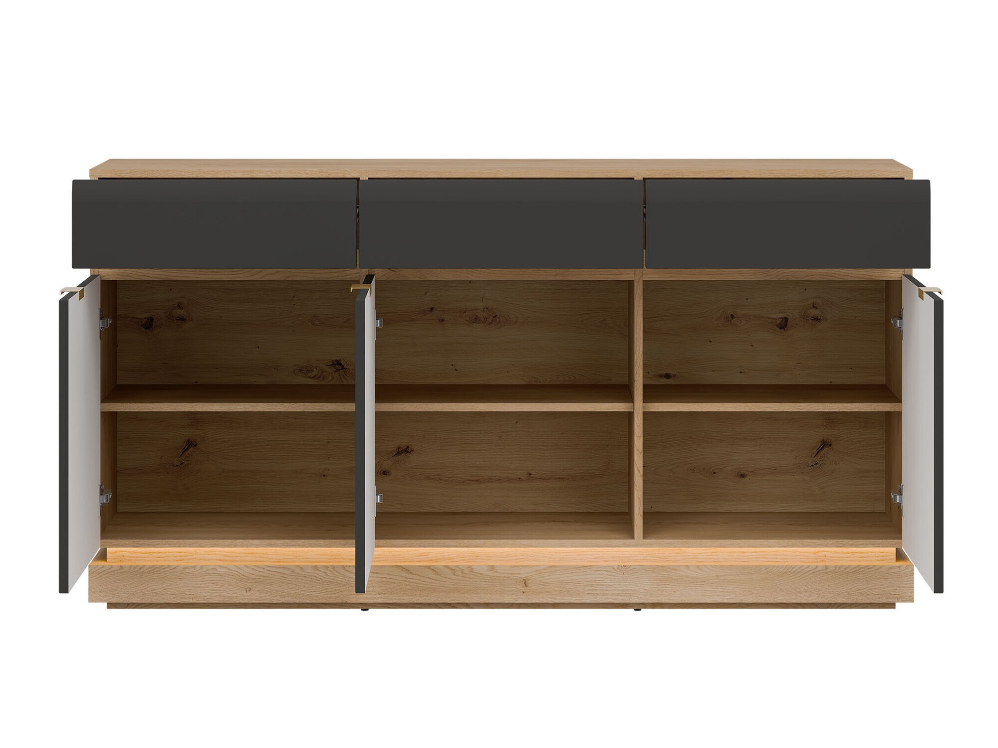 Comodă Teselbu 104 (Antracit + Stejar)