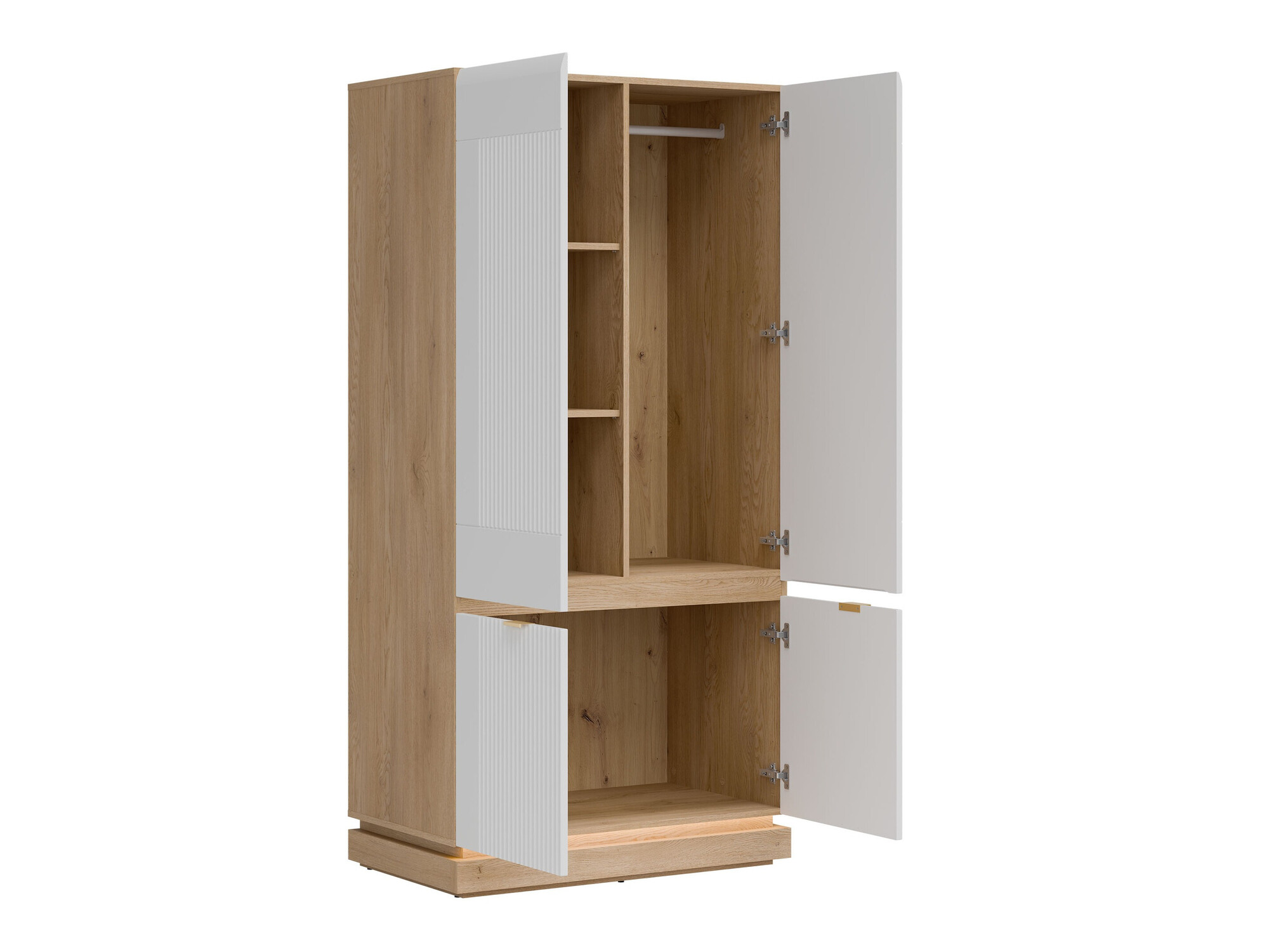 Set dormitor Teselbu 117 (Alb + Stejar)