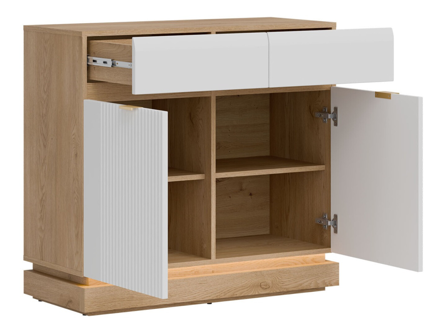 Set dormitor Teselbu 117 (Alb + Stejar)