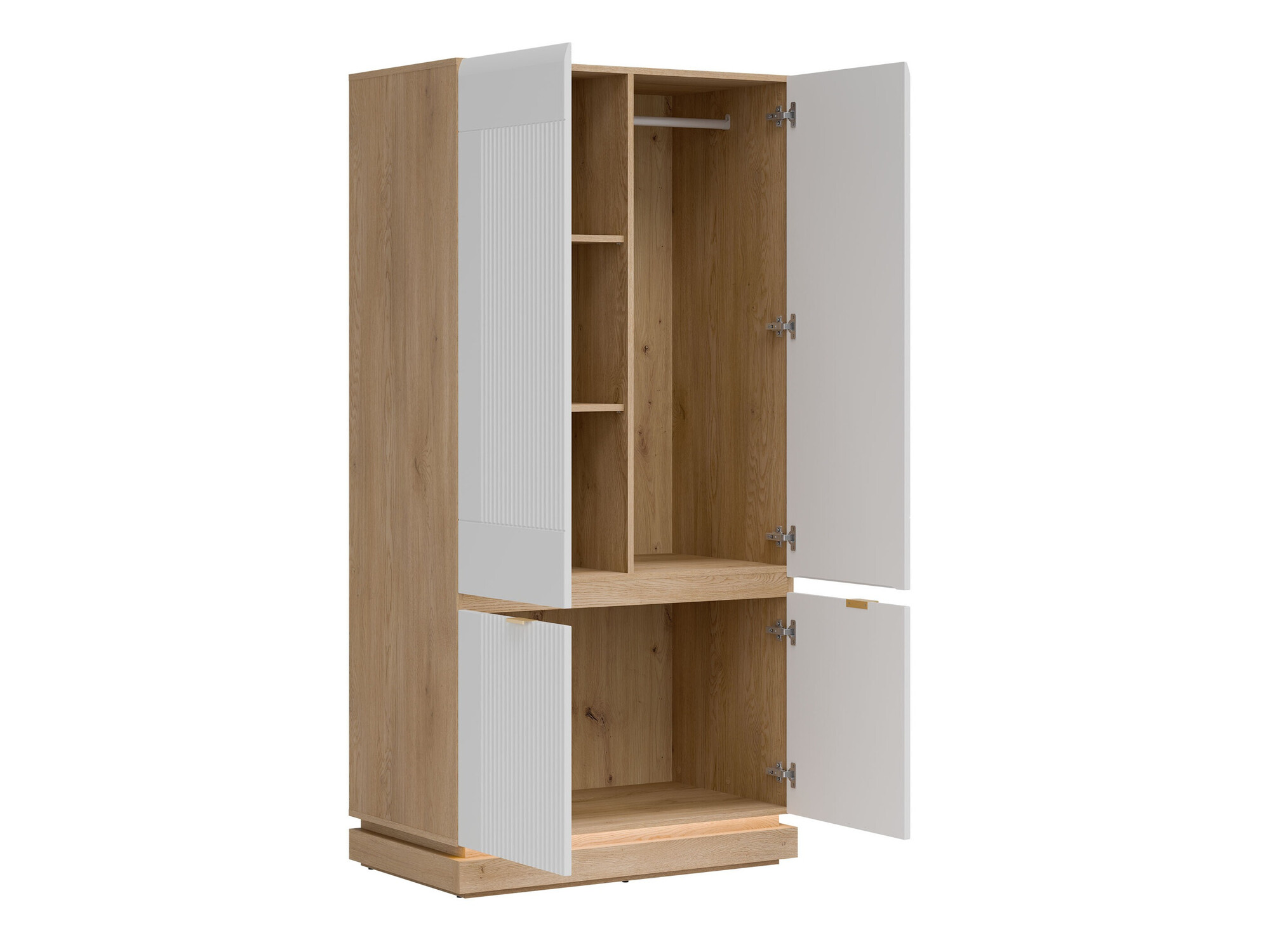 Set dormitor Teselbu 117 (Alb + Stejar)
