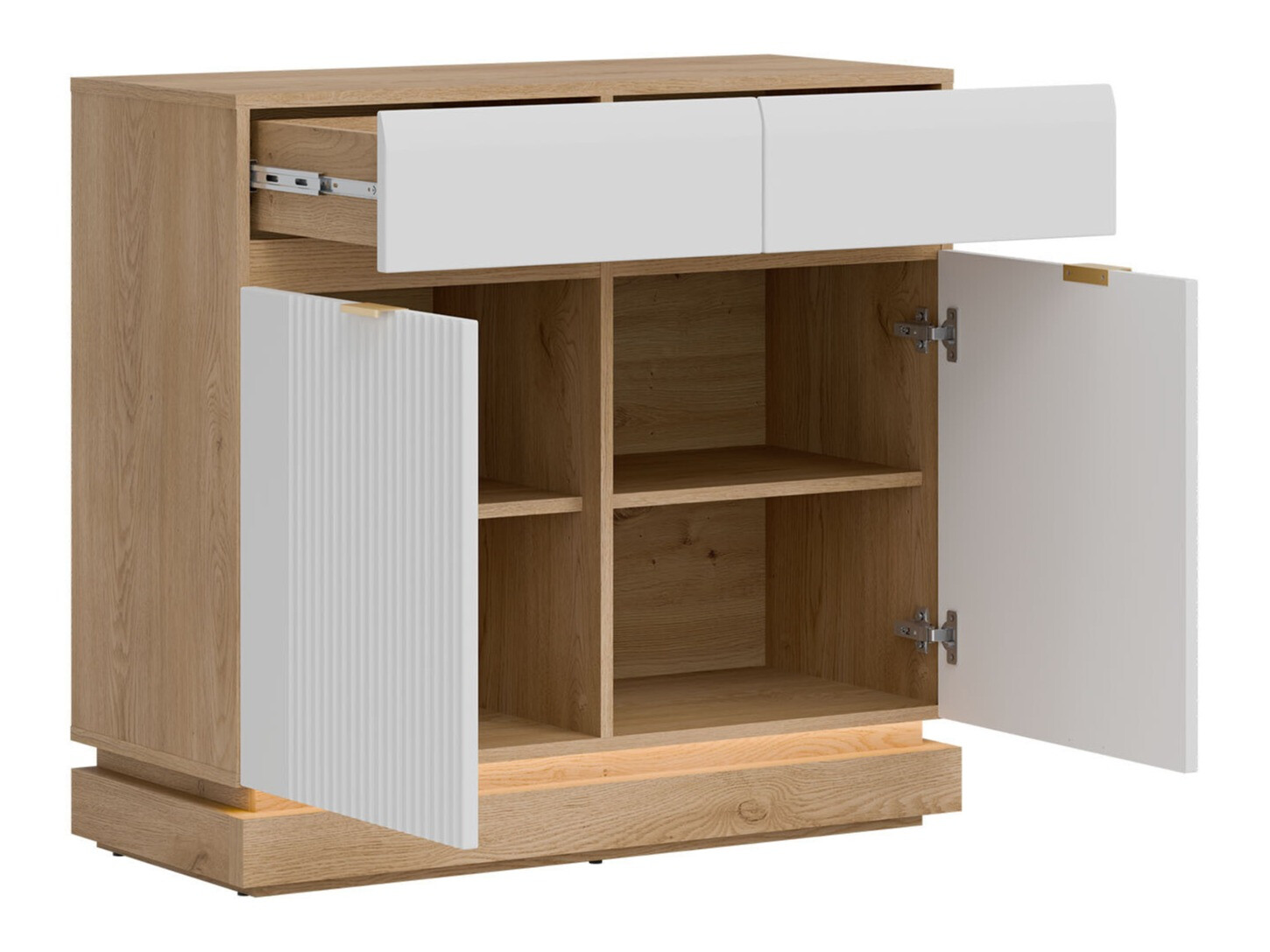 Set dormitor Teselbu 117 (Alb + Stejar)