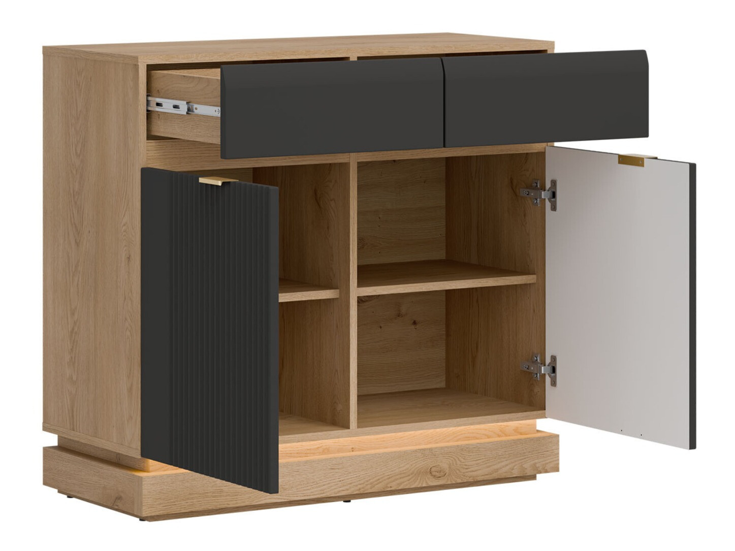 Set dormitor Teselbu 117 (Antracit + Stejar)