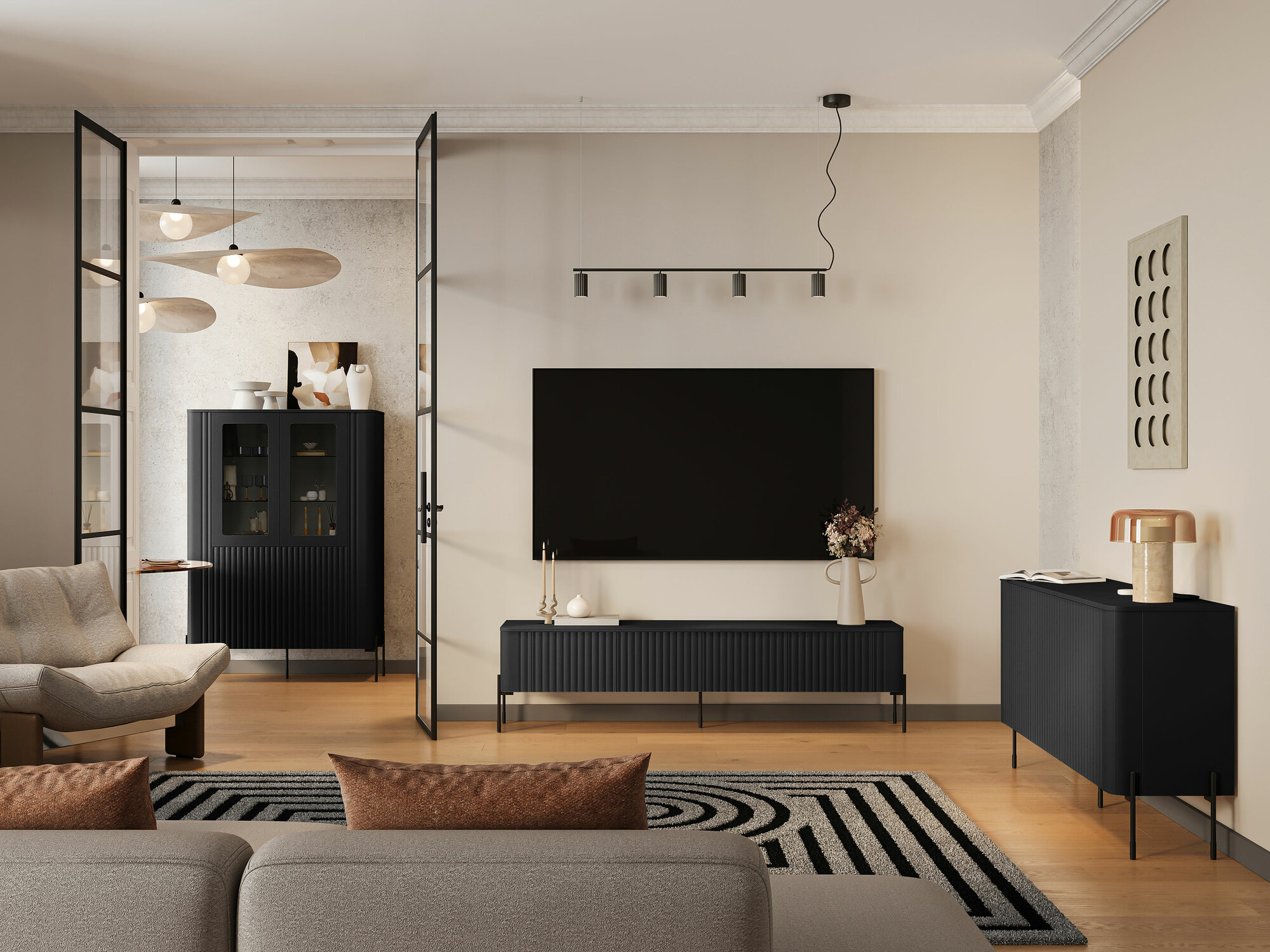 Set de living Nobilitas (Negru)