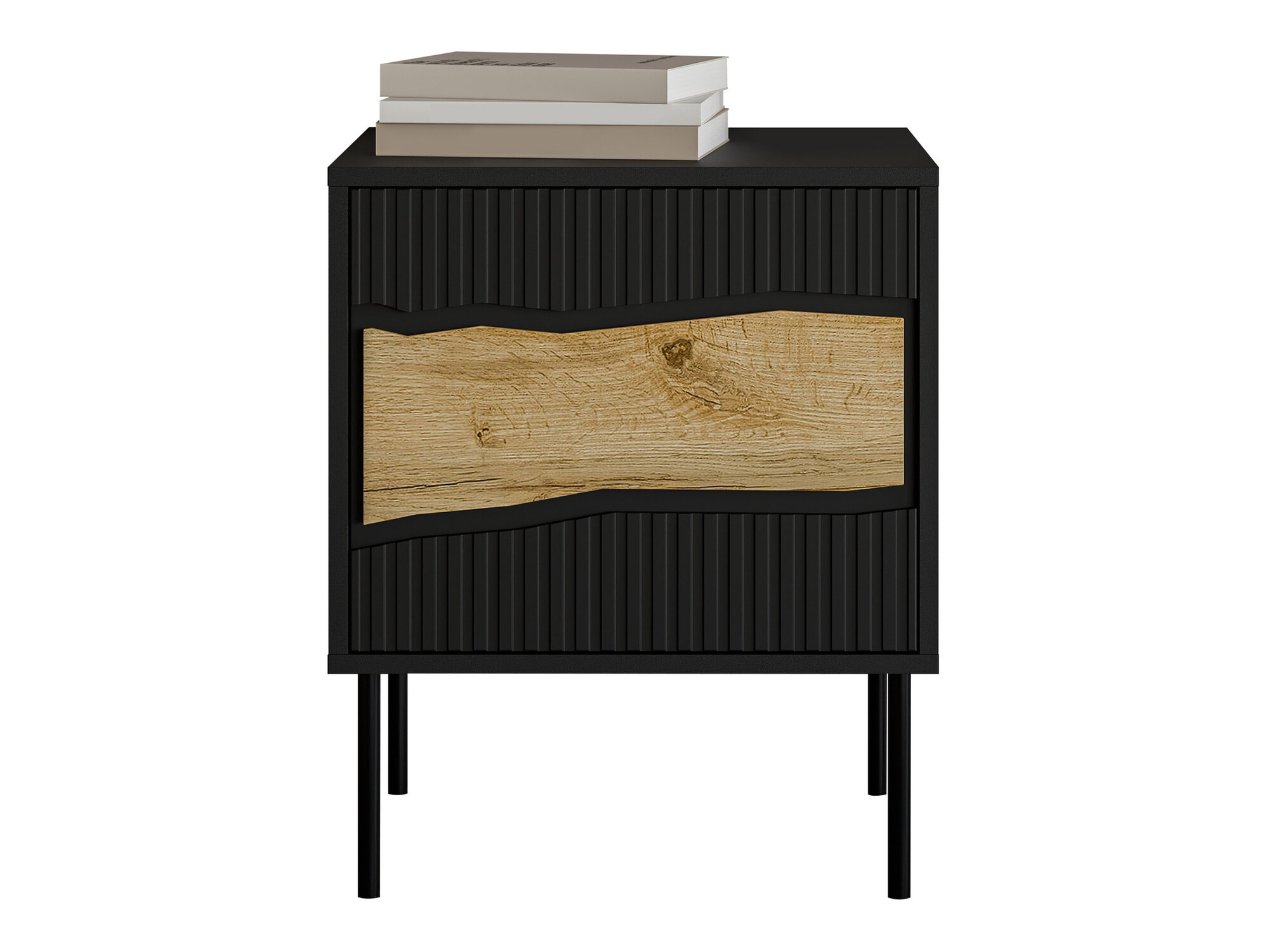 Set noptiere Monevare 104 (Negru + Stejar Wotan)