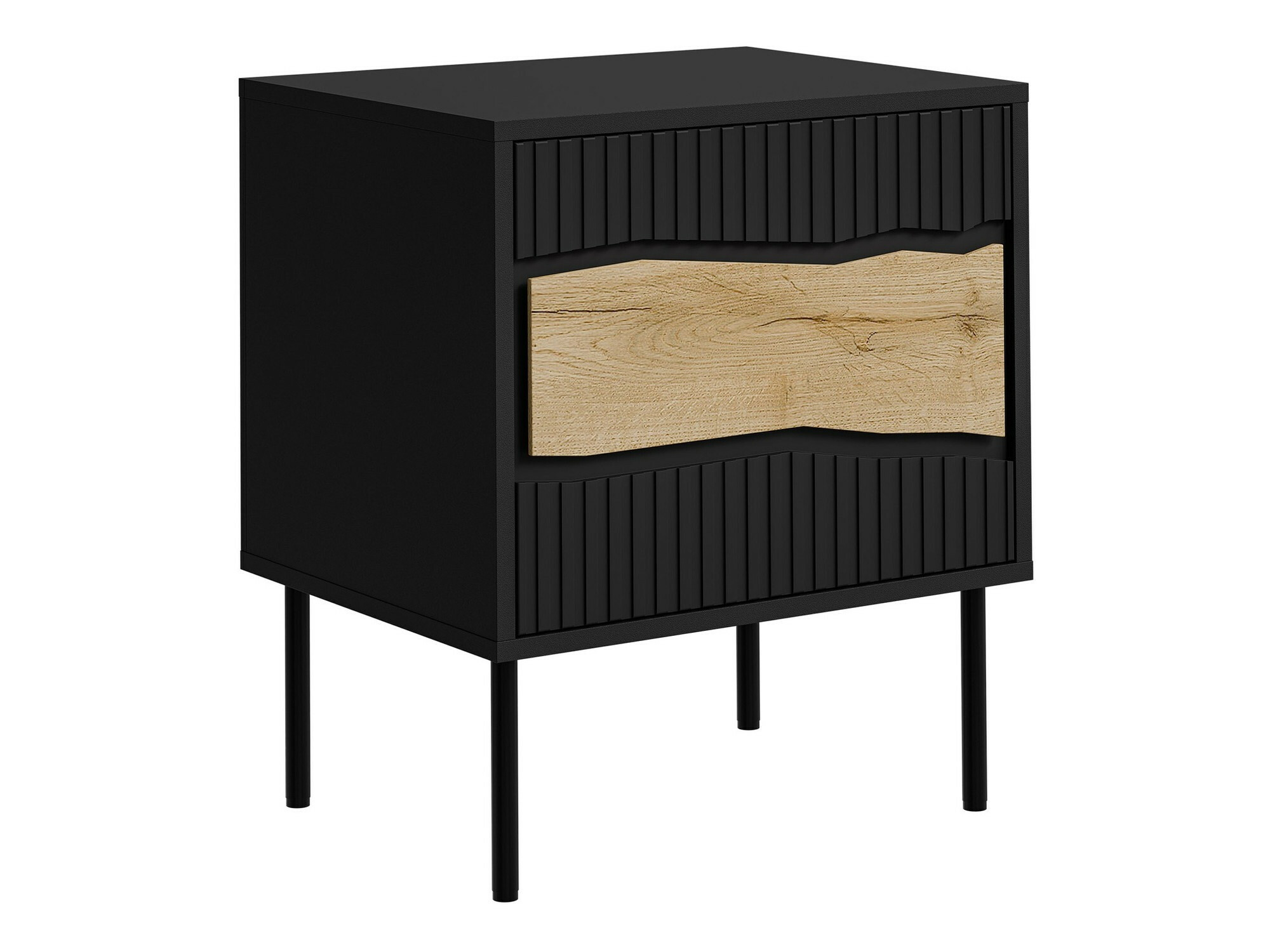 Set noptiere Monevare 104 (Negru + Stejar Wotan)