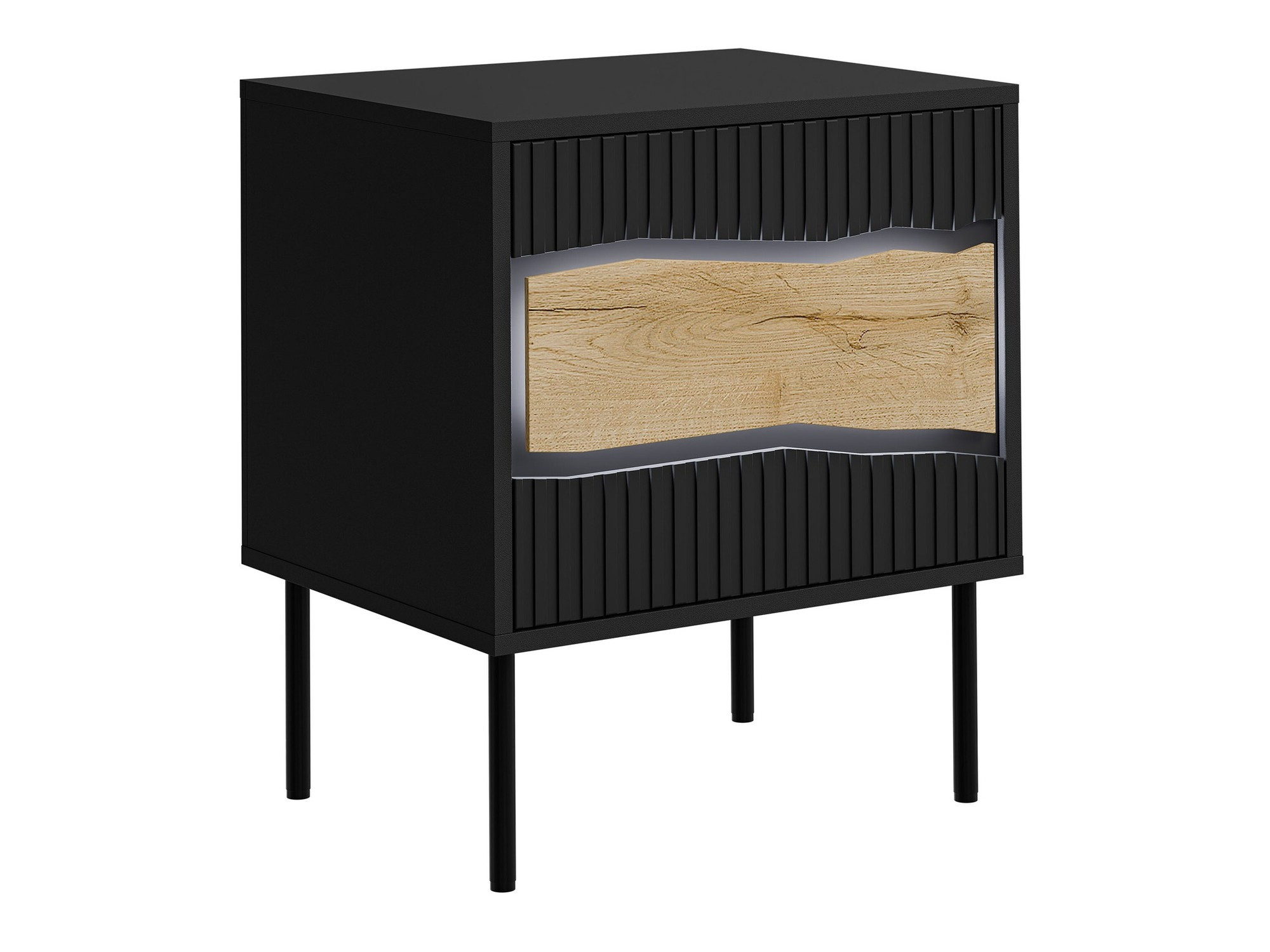 Set noptiere Monevare 104 (Negru + Stejar Wotan)