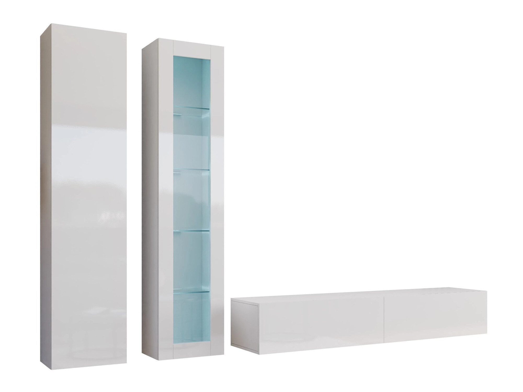 Set de living Vilrin I (Alb + Alb lucios)