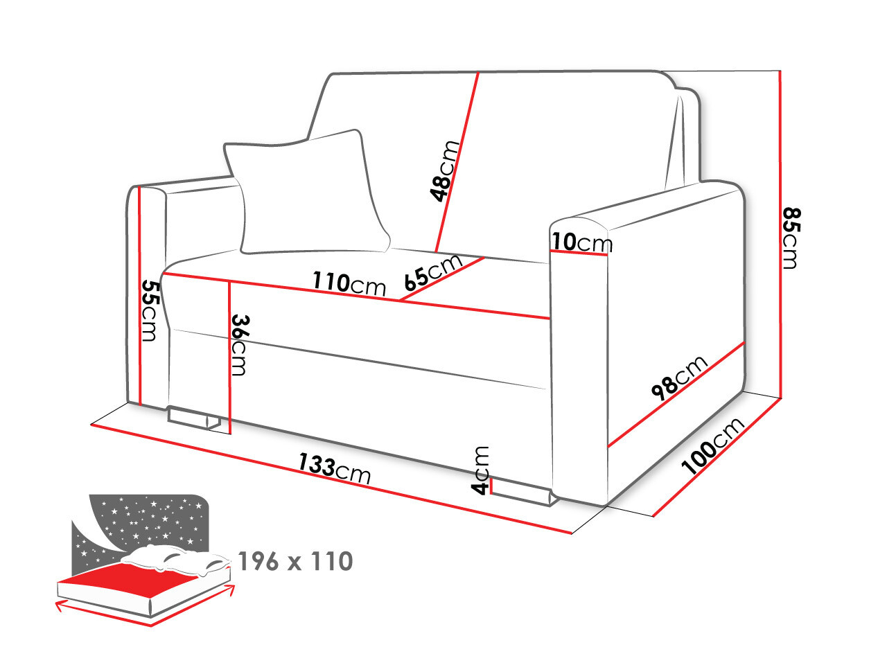 Canapea extensibilă Solrin II (Tilia 77)