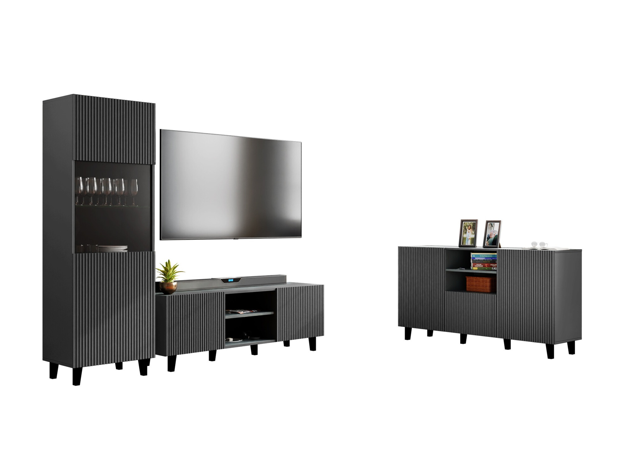 Set de living Comes I (Antracit)