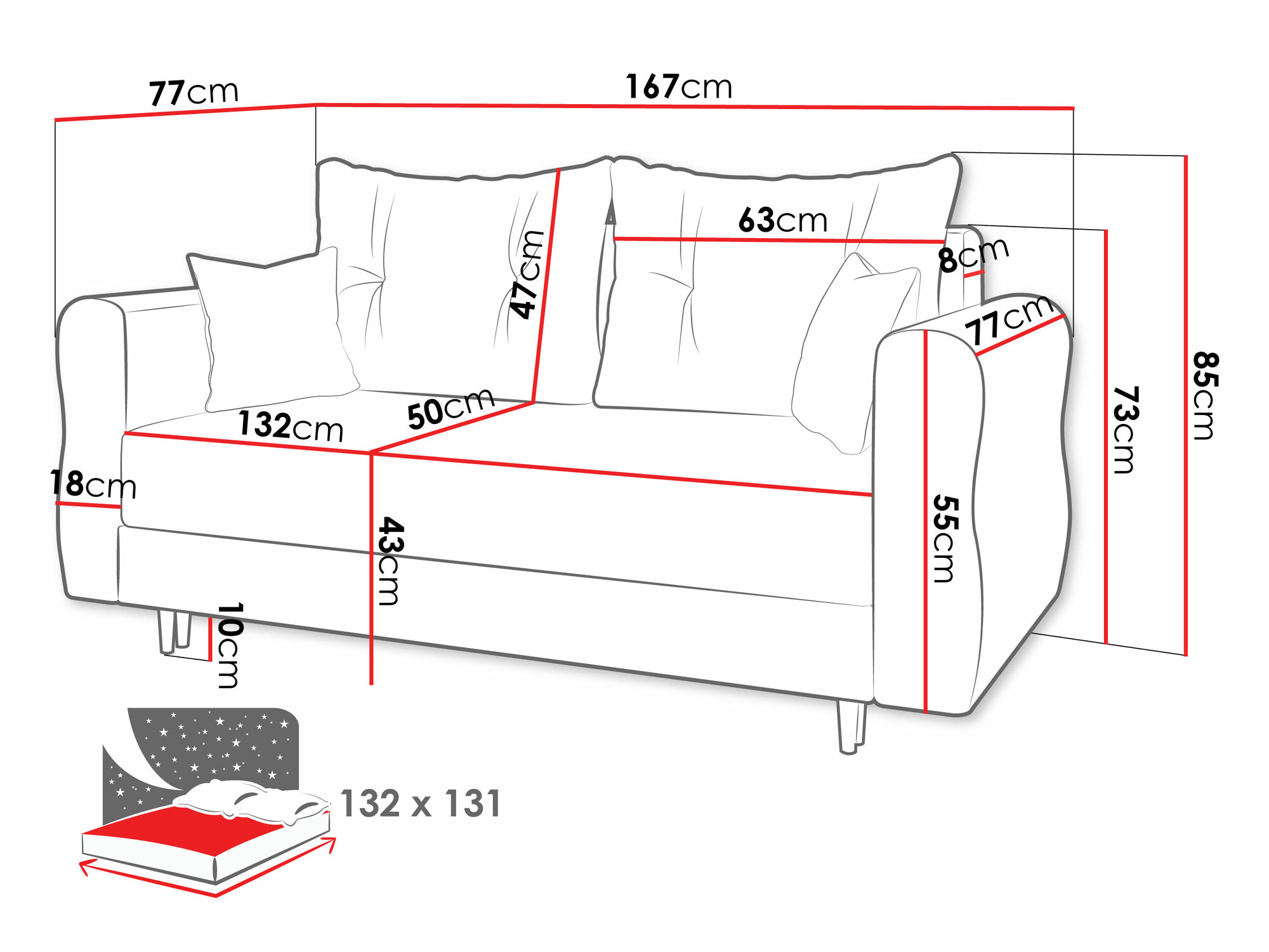 Canapea extensibilă Veldala 100 (Manila 16)