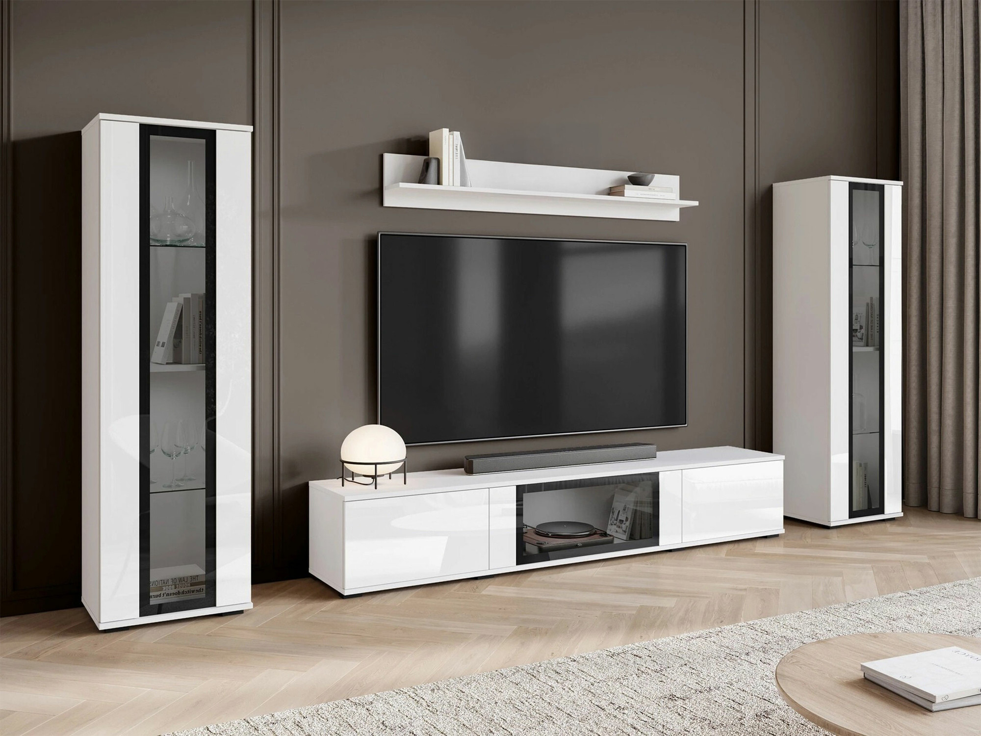 Set de living Torcame 103 (Alb + Alb lucios)