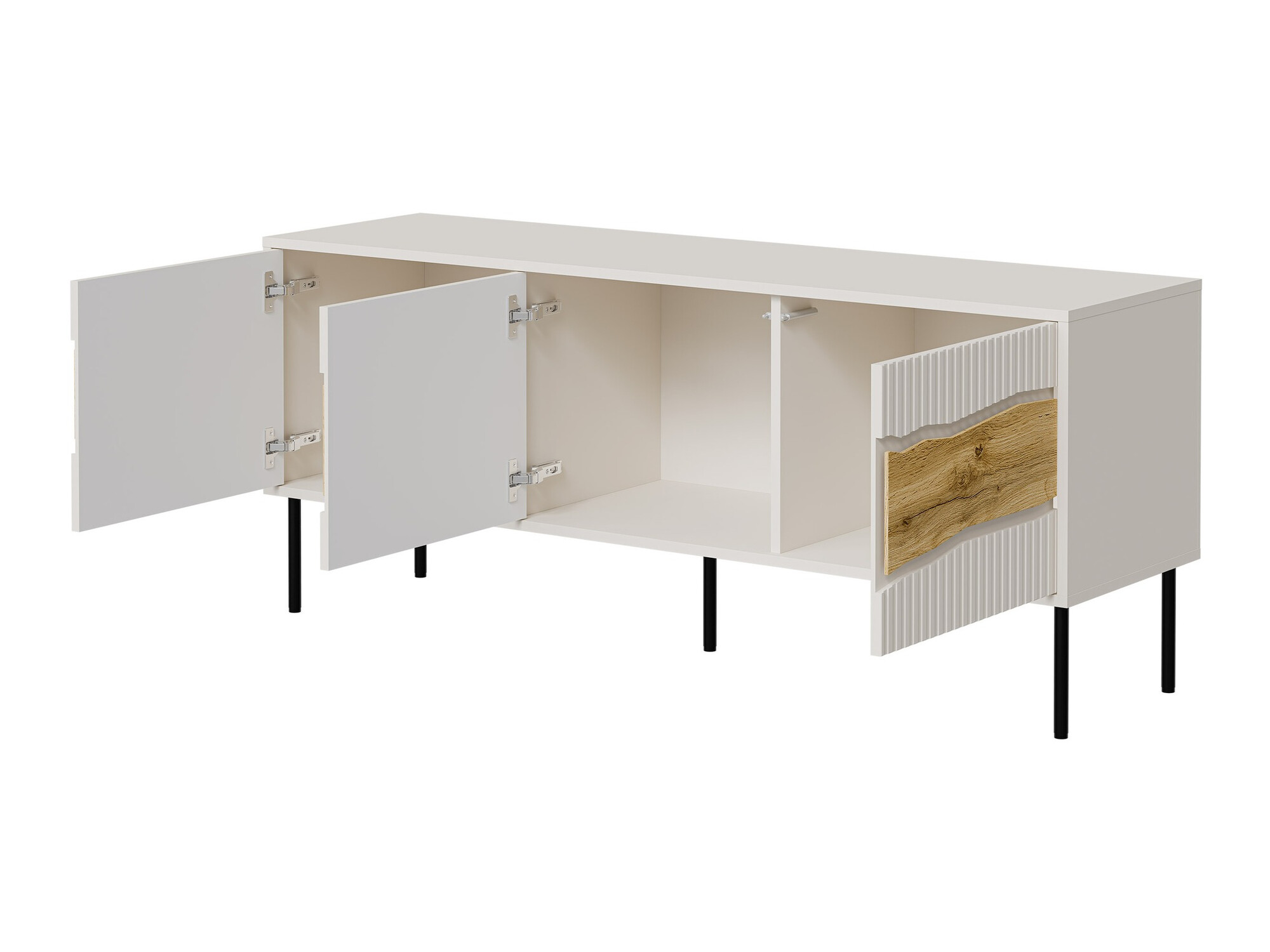 Set de living Monevare 105 (Negru + Stejar Wotan)
