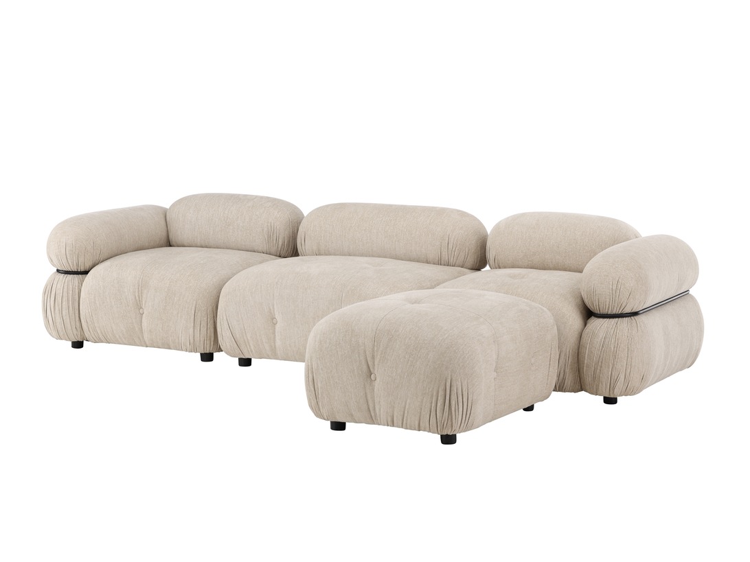 Canapea modulară Evardale 104 (Bej + Negru)
