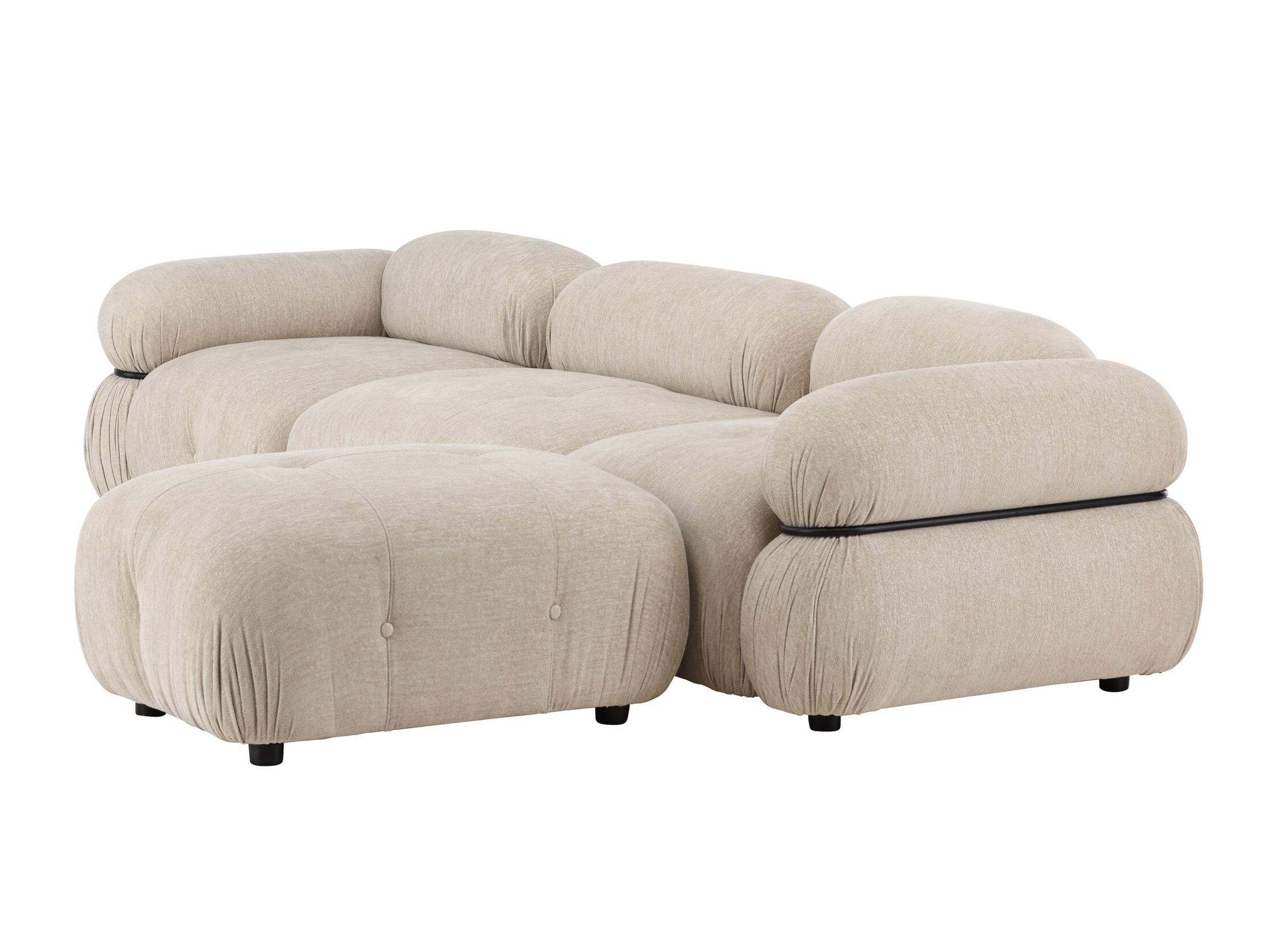Canapea modulară Evardale 104 (Bej + Negru)