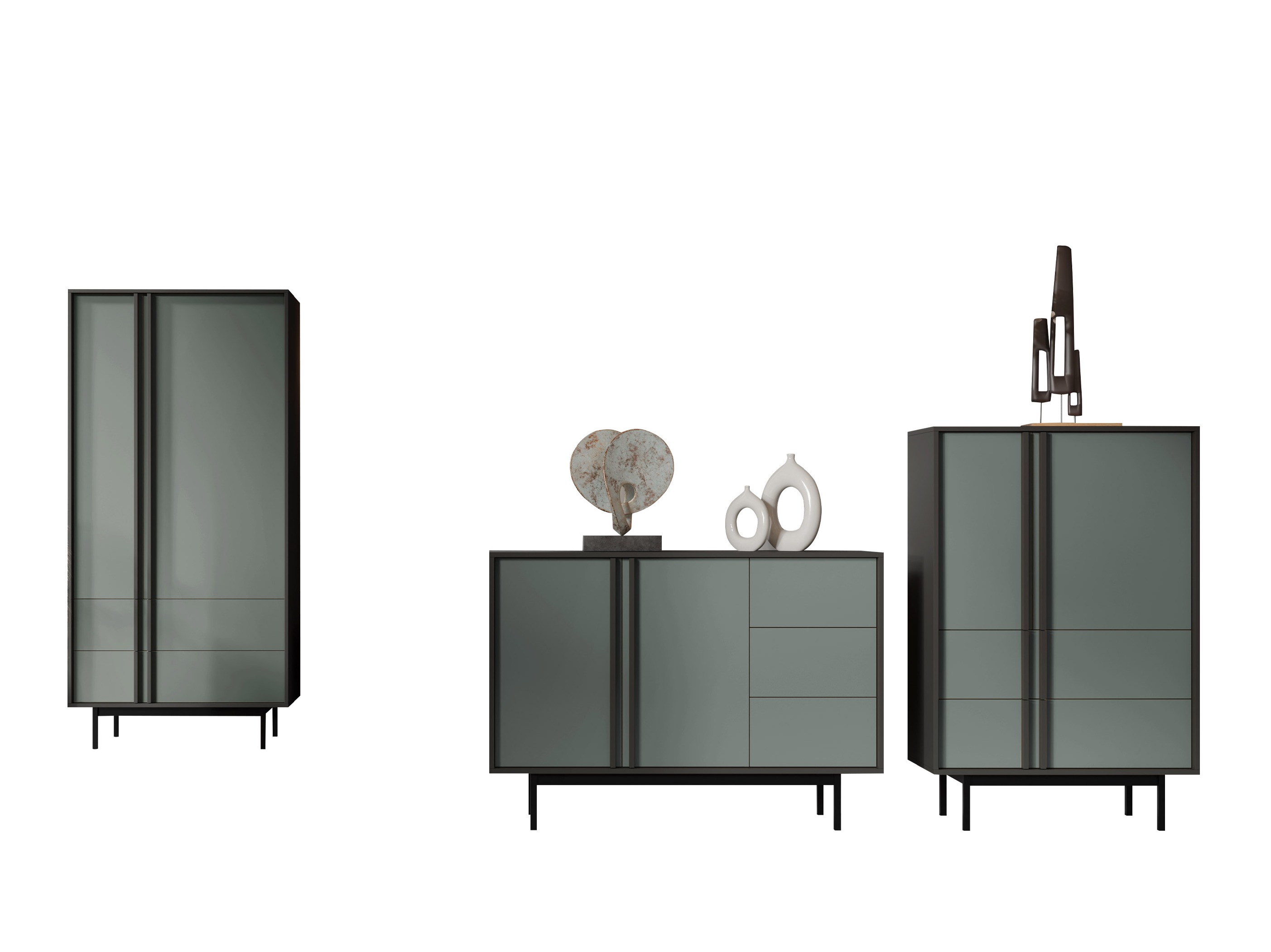 Set de living Levali 116 (Verde prăfuit)
