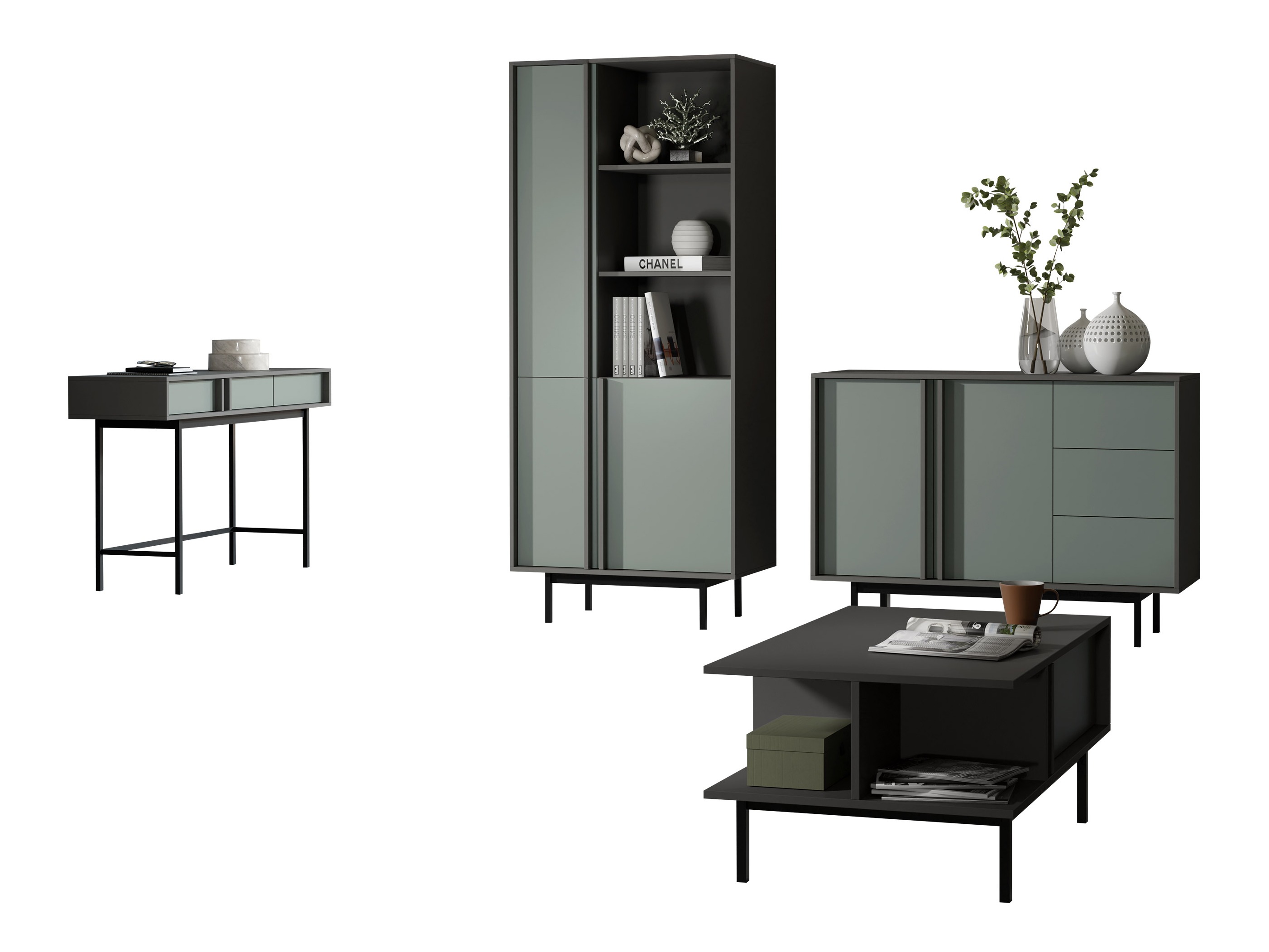 Set de living Levali 117 (Verde prăfuit)