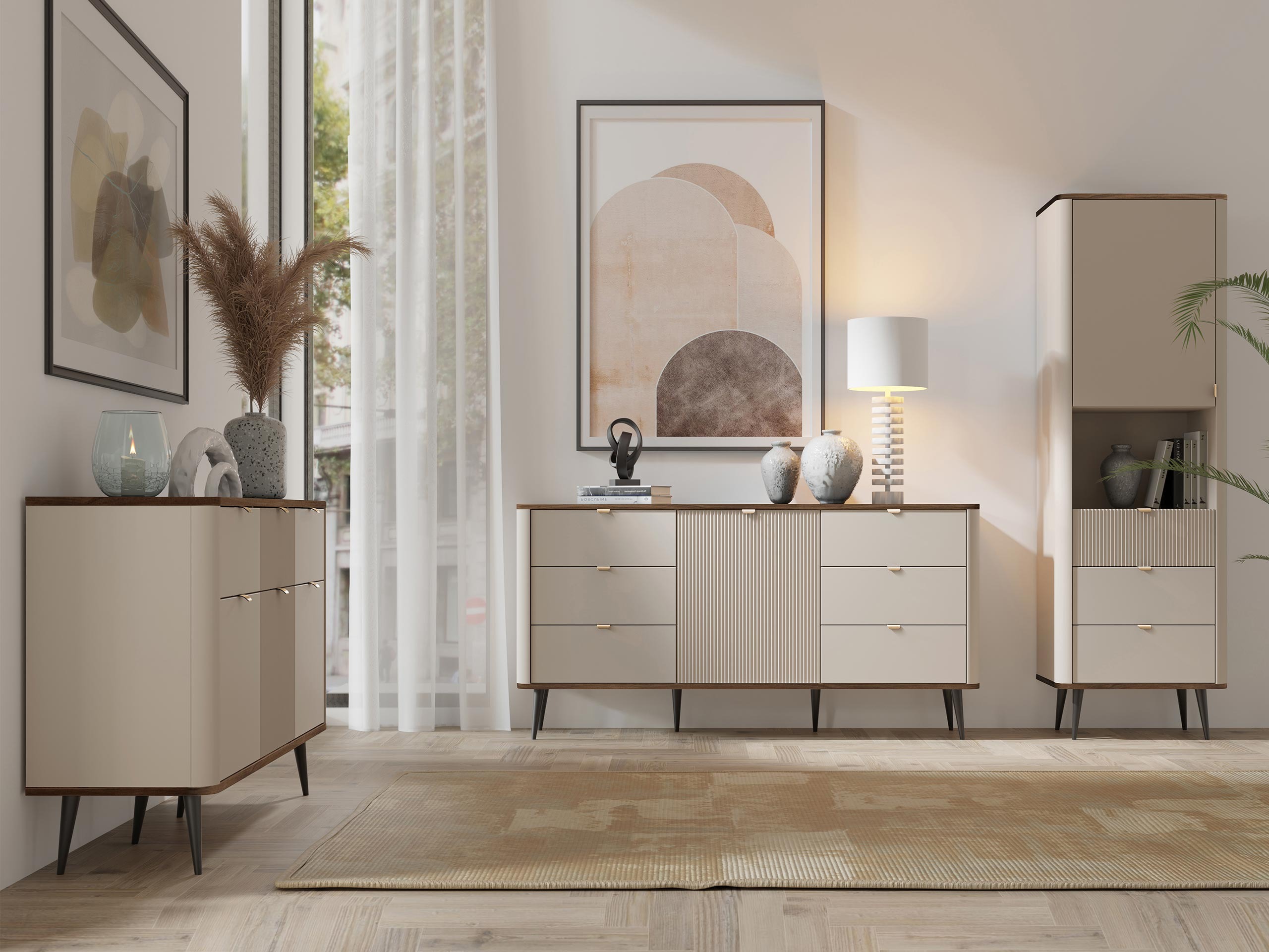 Set de living Lufela 122 (Cașmir + Nuc)