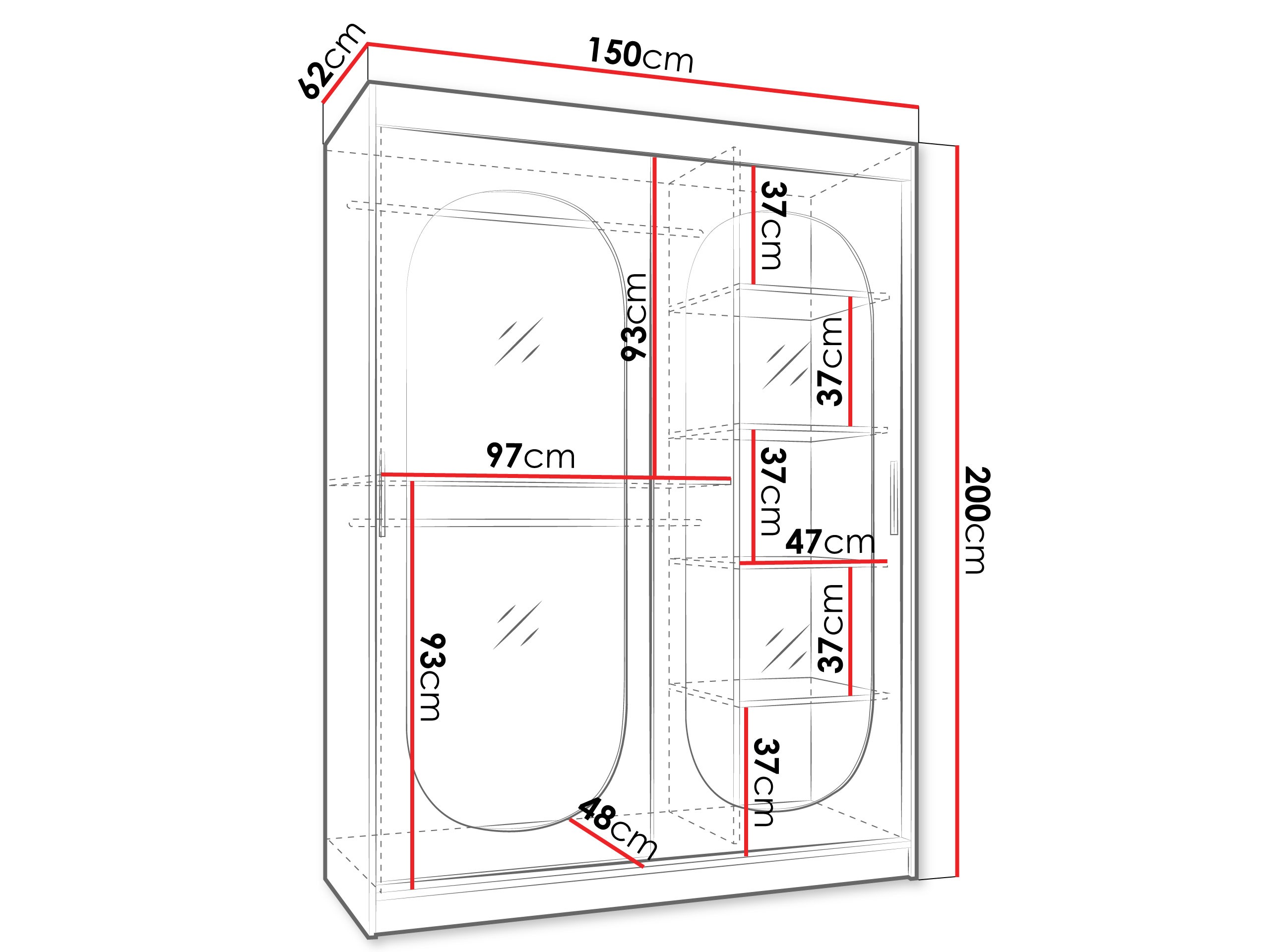 Dulap Hartford 519 (Negru)