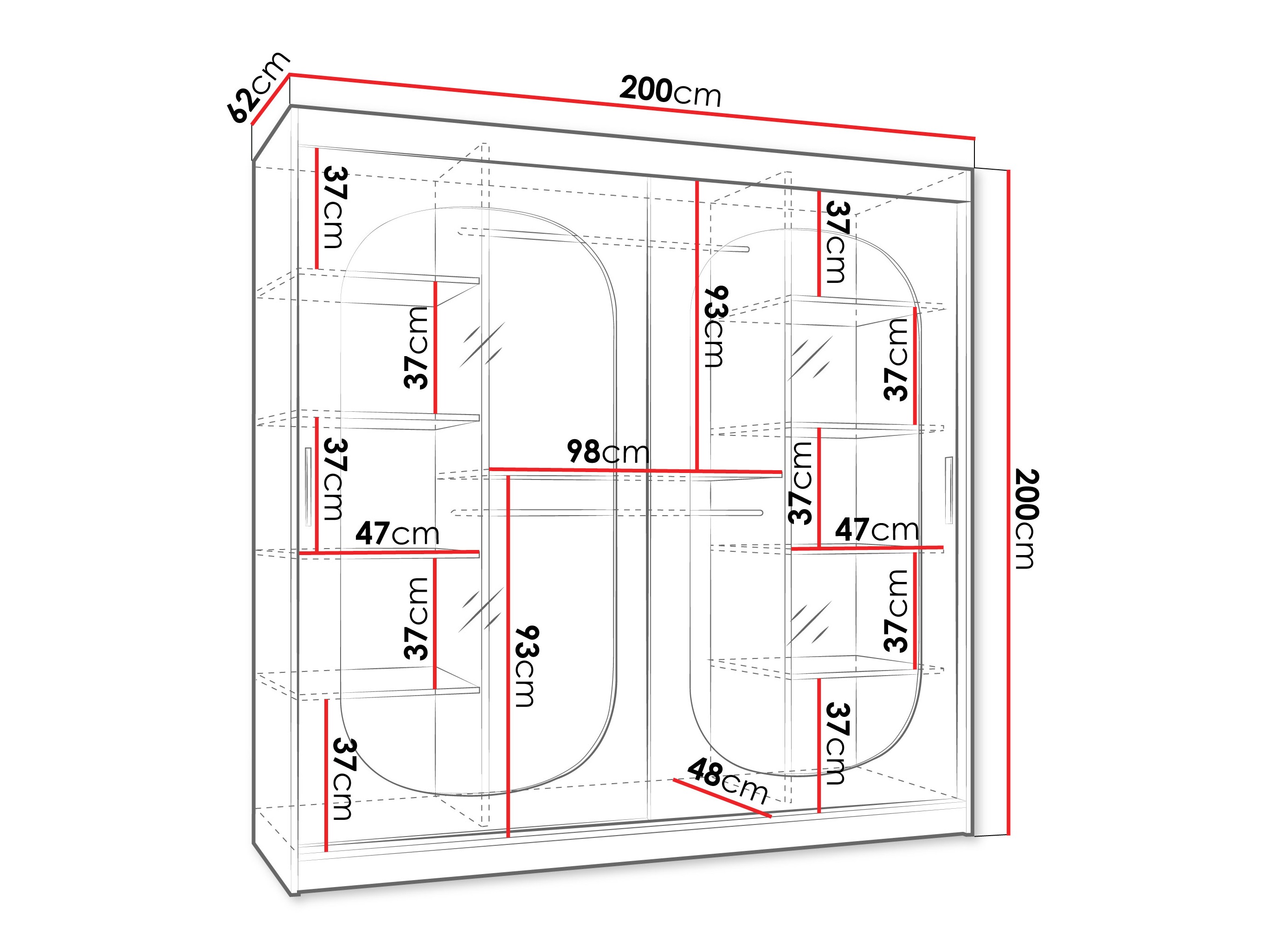 Dulap Hartford 521 (Negru)