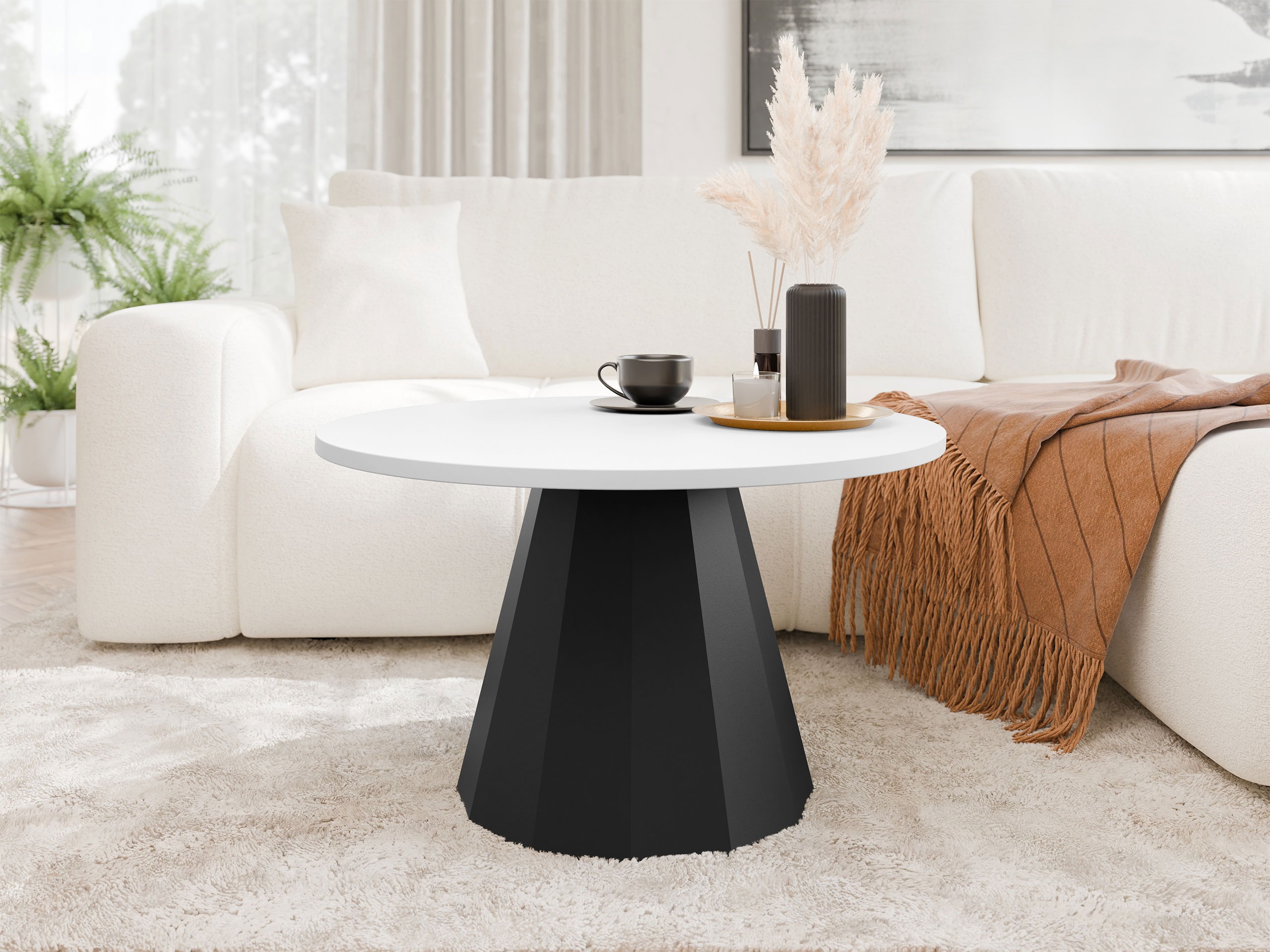 Măsuță de cafea Oswego 139 (Negru + Alb)