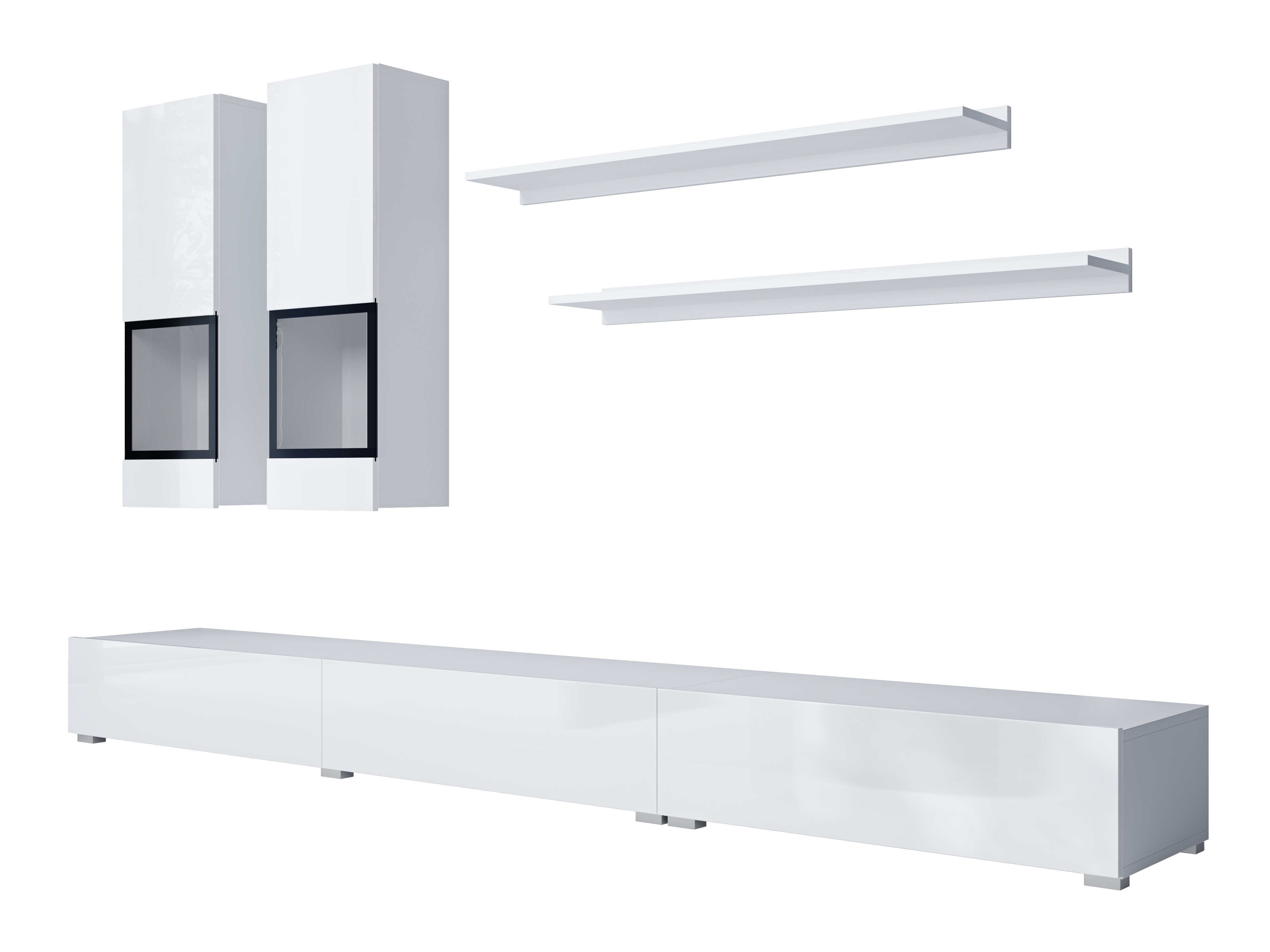 Set de living Serodeu 100 (Alb + Alb lucios)
