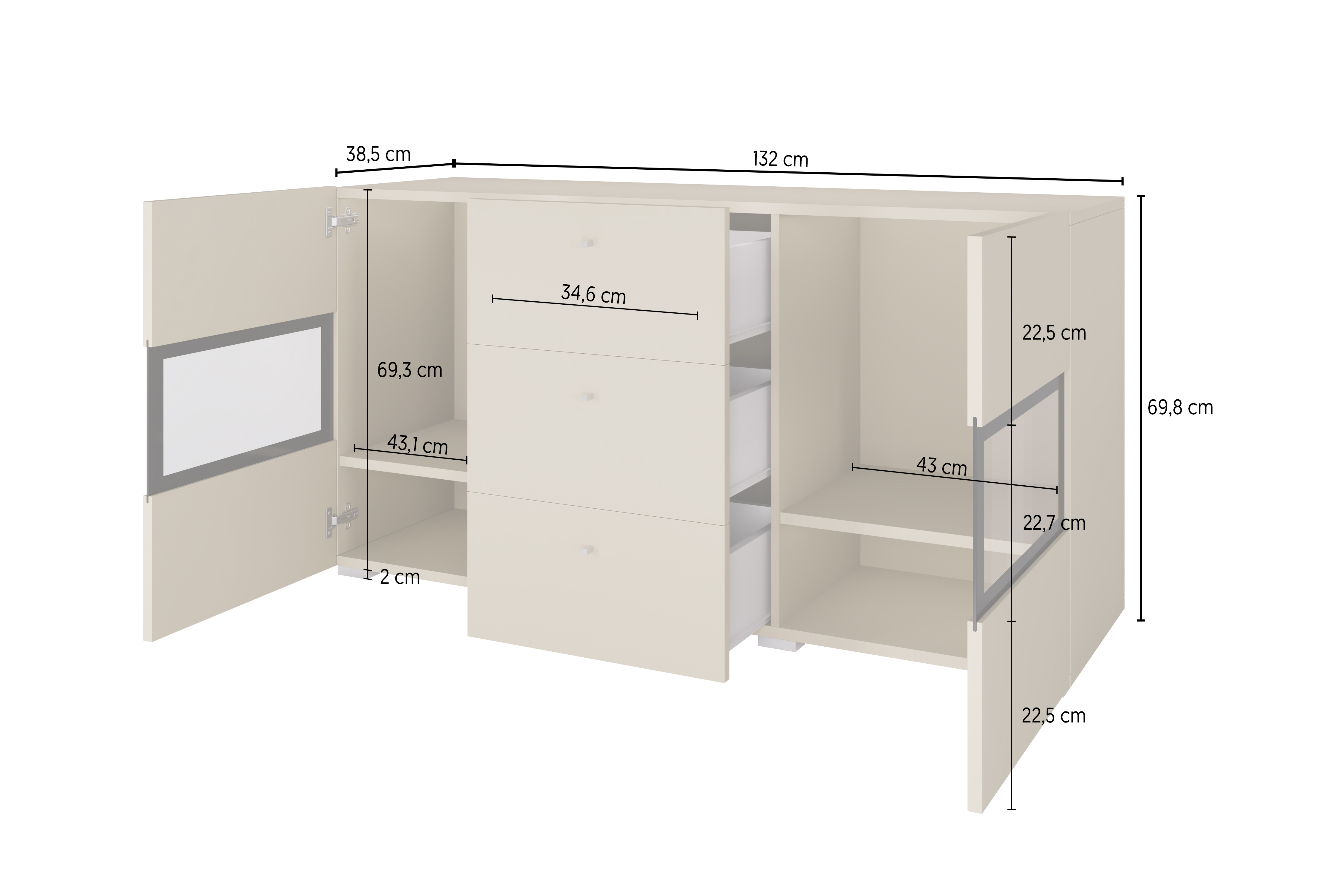 Comodă Serodeu 101 (Nuc + Maro închis)
