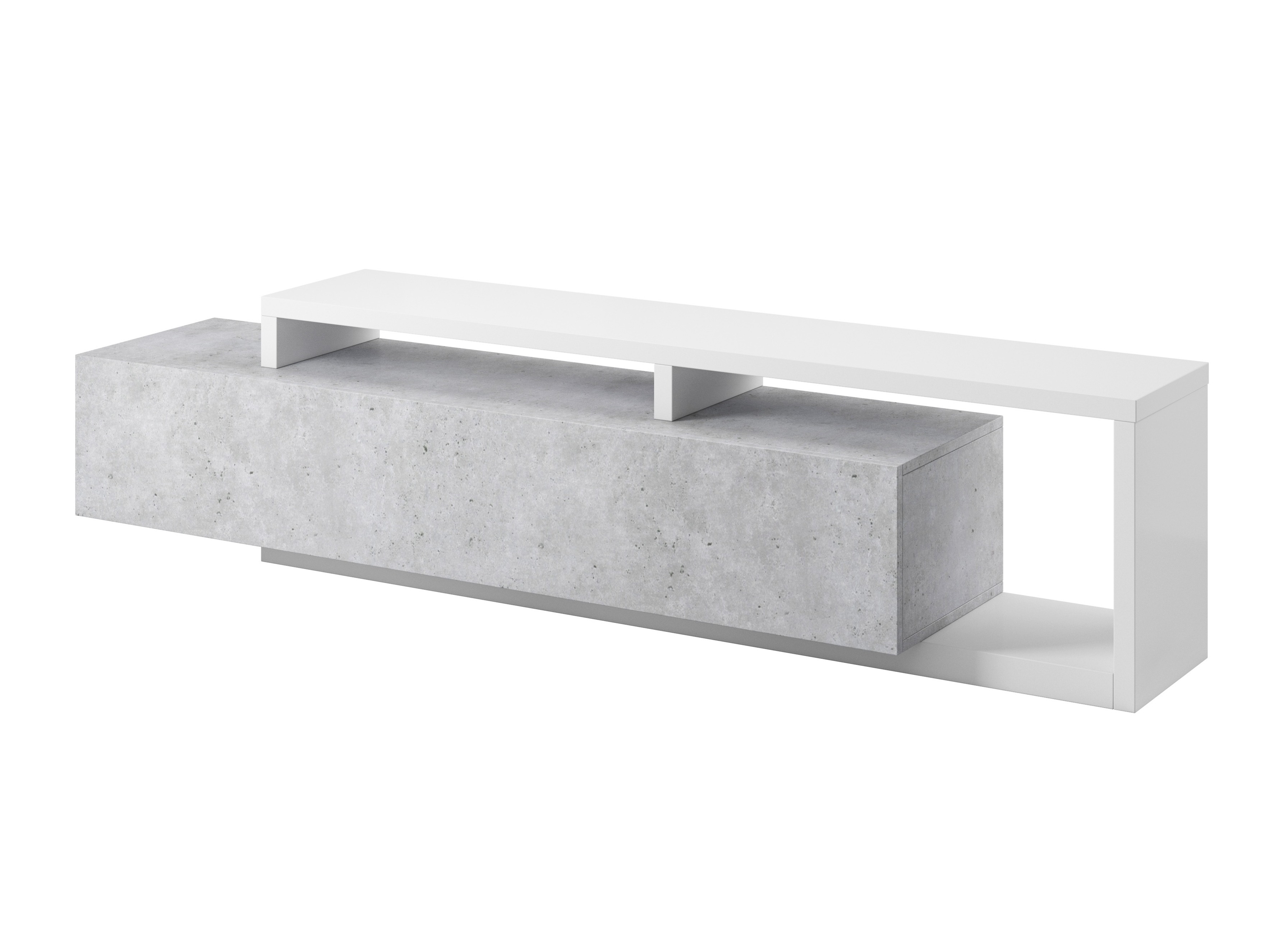 Comodă TV Lutiva 103 (Alb + Beton)