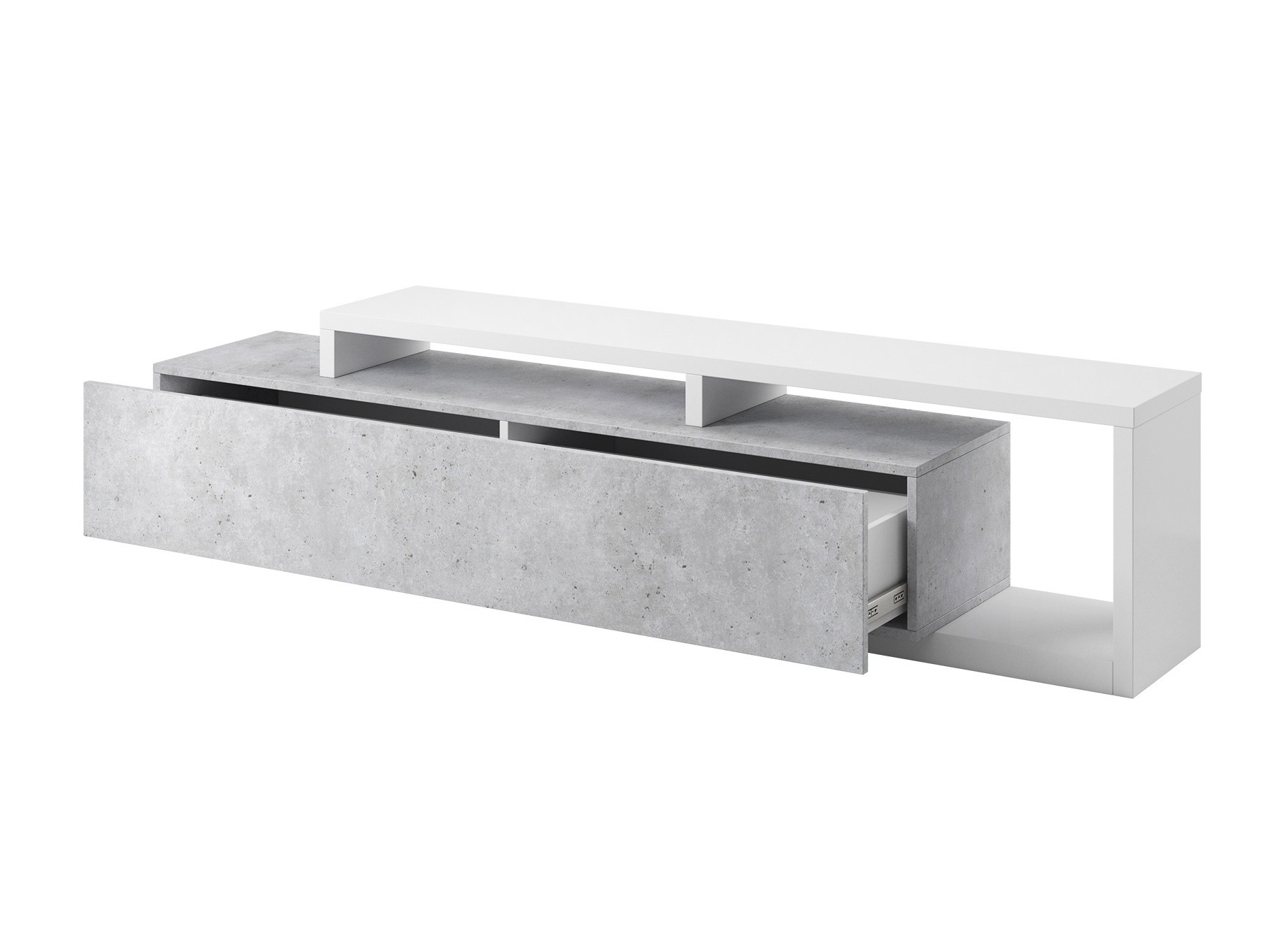 Comodă TV Lutiva 103 (Alb + Beton)