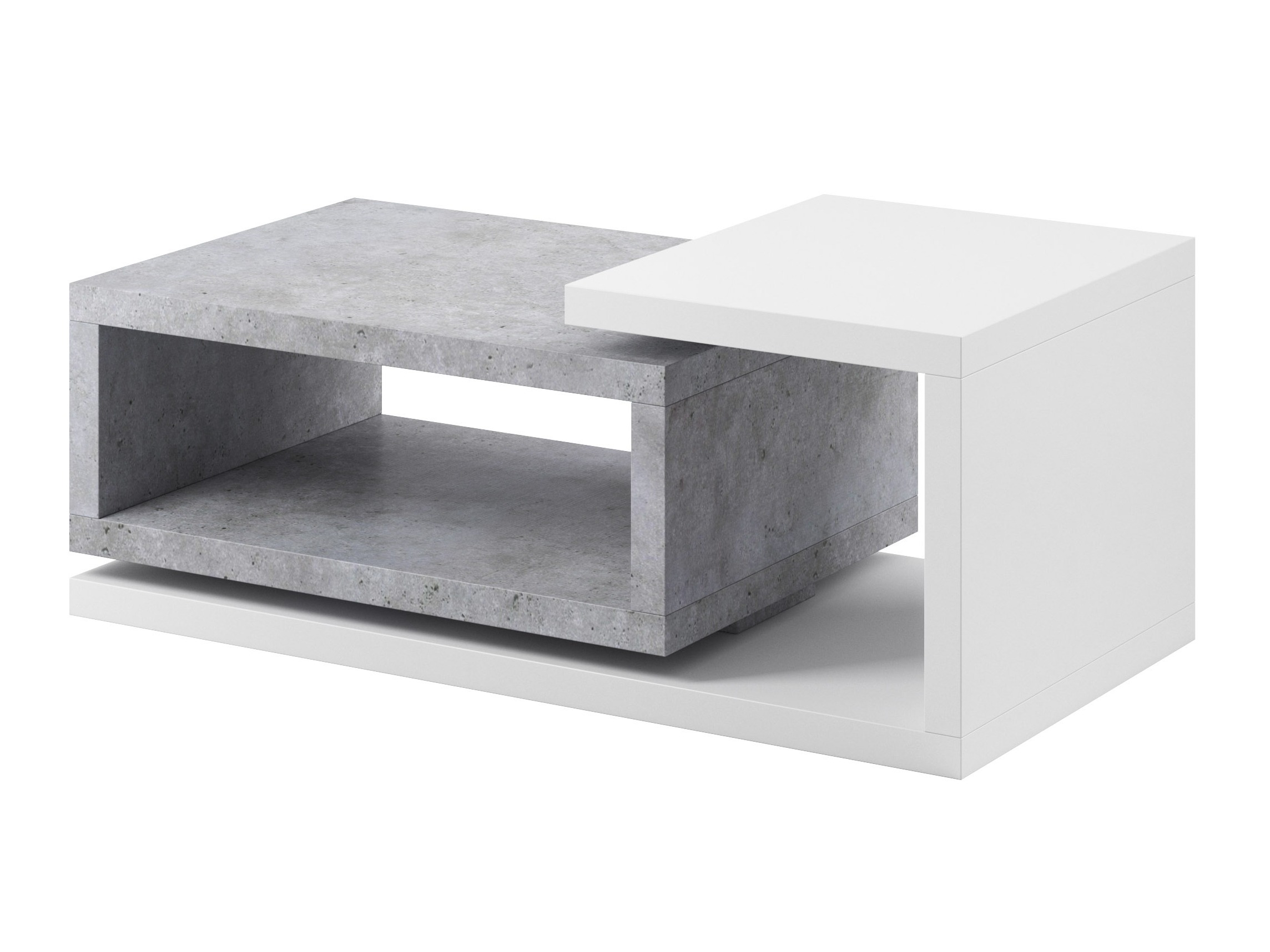 Măsuță de cafea Lutiva 104 (Alb + Beton)